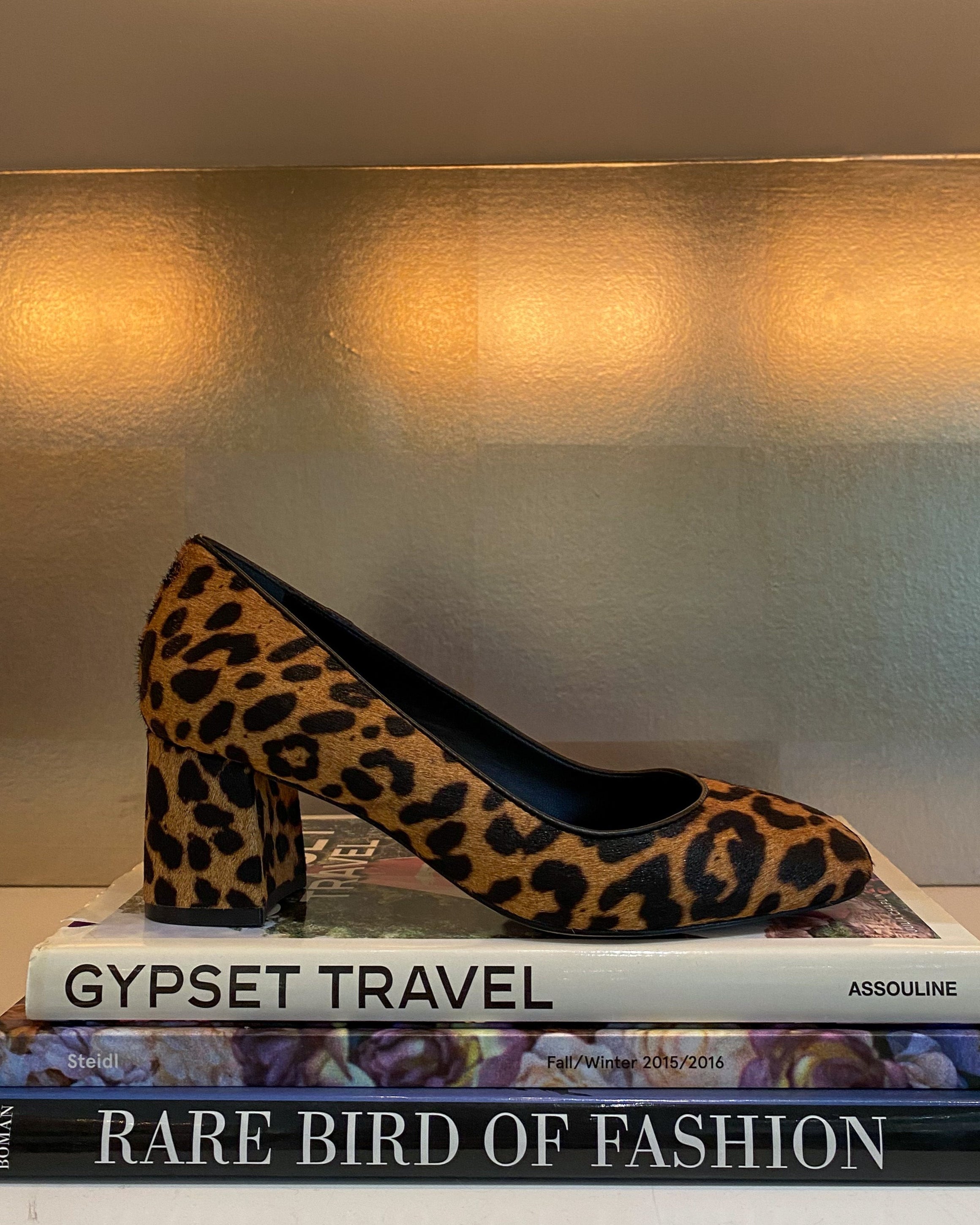 MARION PARKE | LEOPARD BLOCK HEEL PUMP