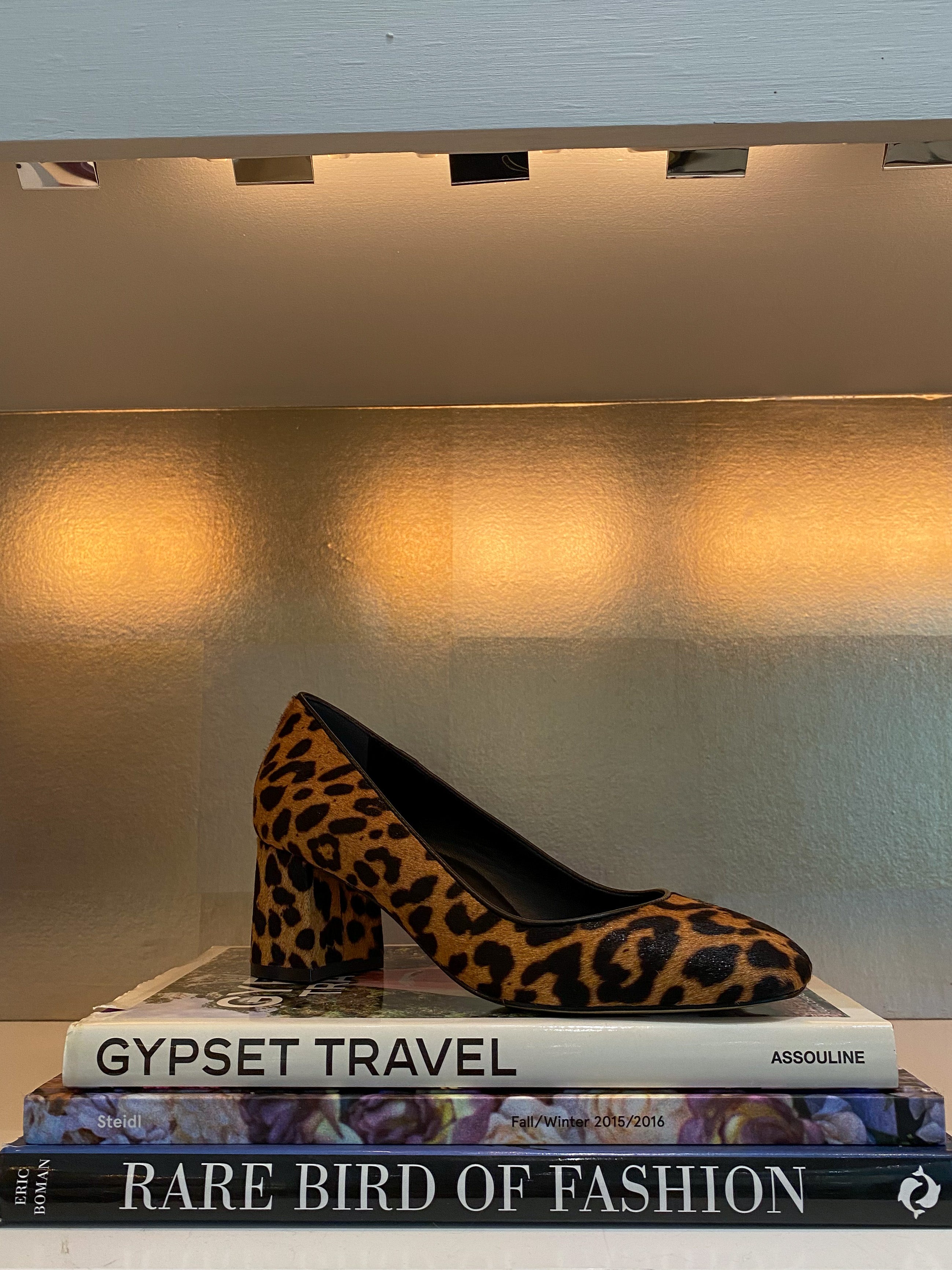 MARION PARKE | LEOPARD BLOCK HEEL PUMP