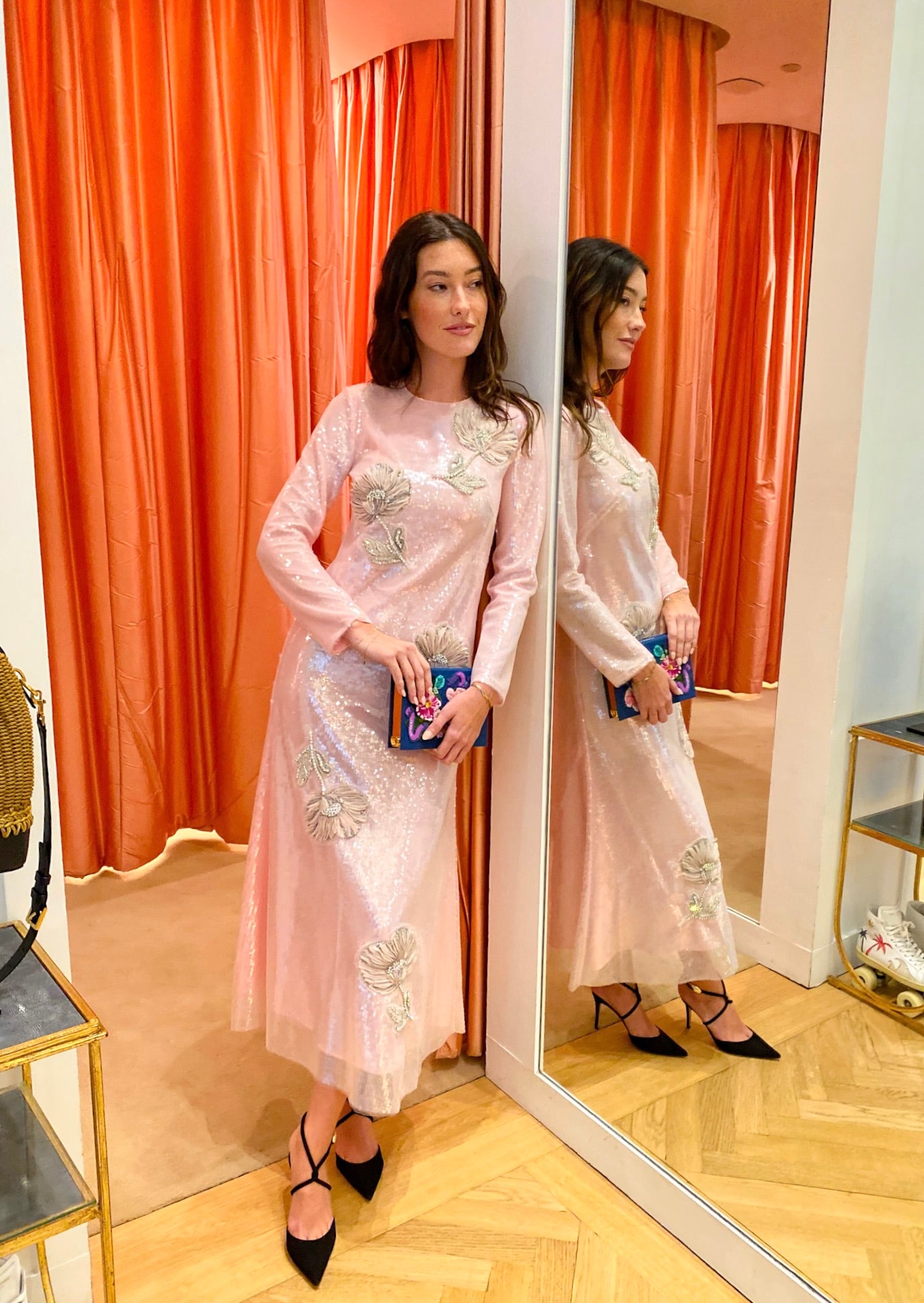 HUISHAN ZHNAG | LONG SLEEVE SEQUIN EDEN GOWN