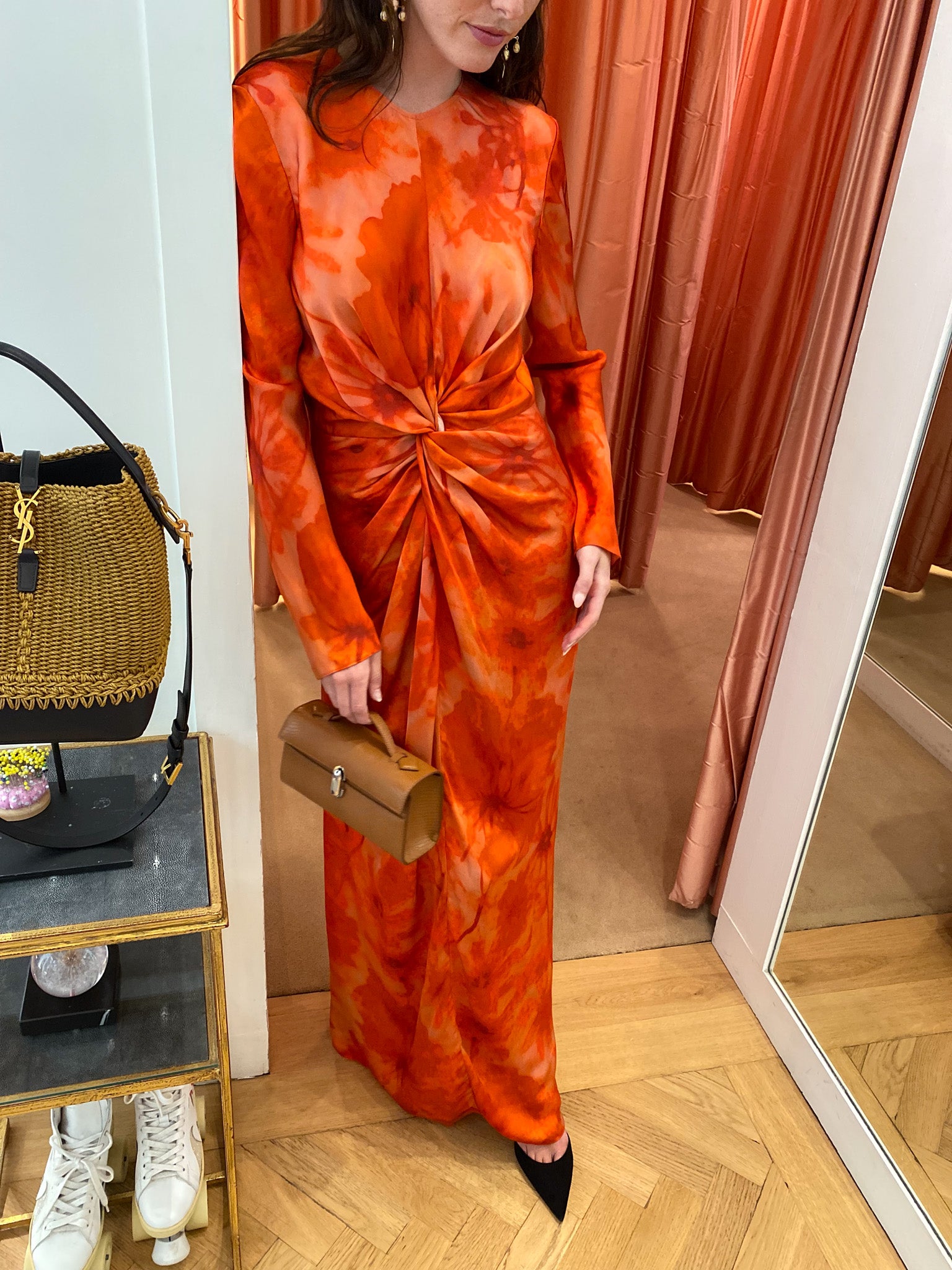 ALEJANDRA ALONSO ROJAS | LONG SLEEVE TWIST FRONT DRESS