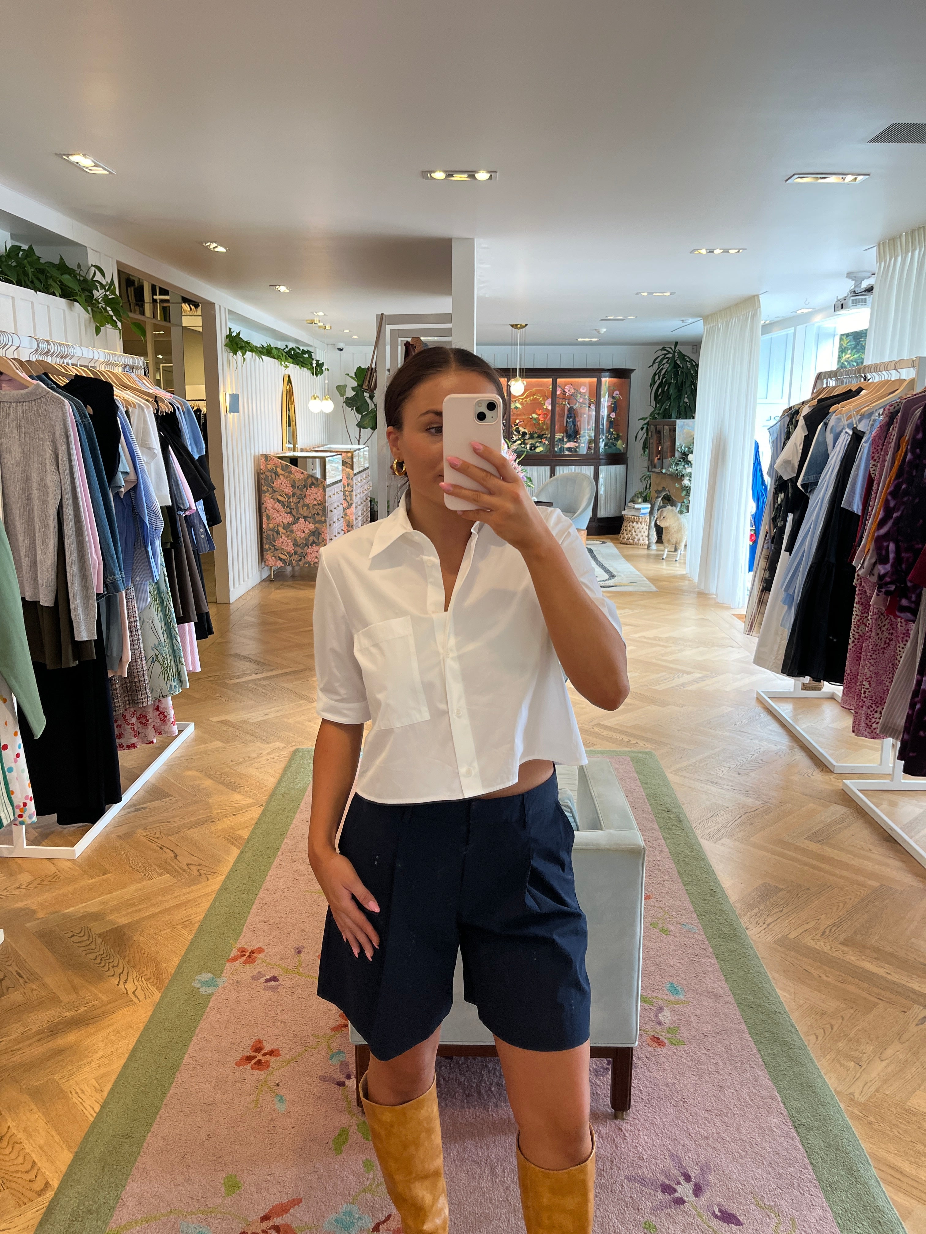 TWP | CROPPED BUTTON DOWN TOP
