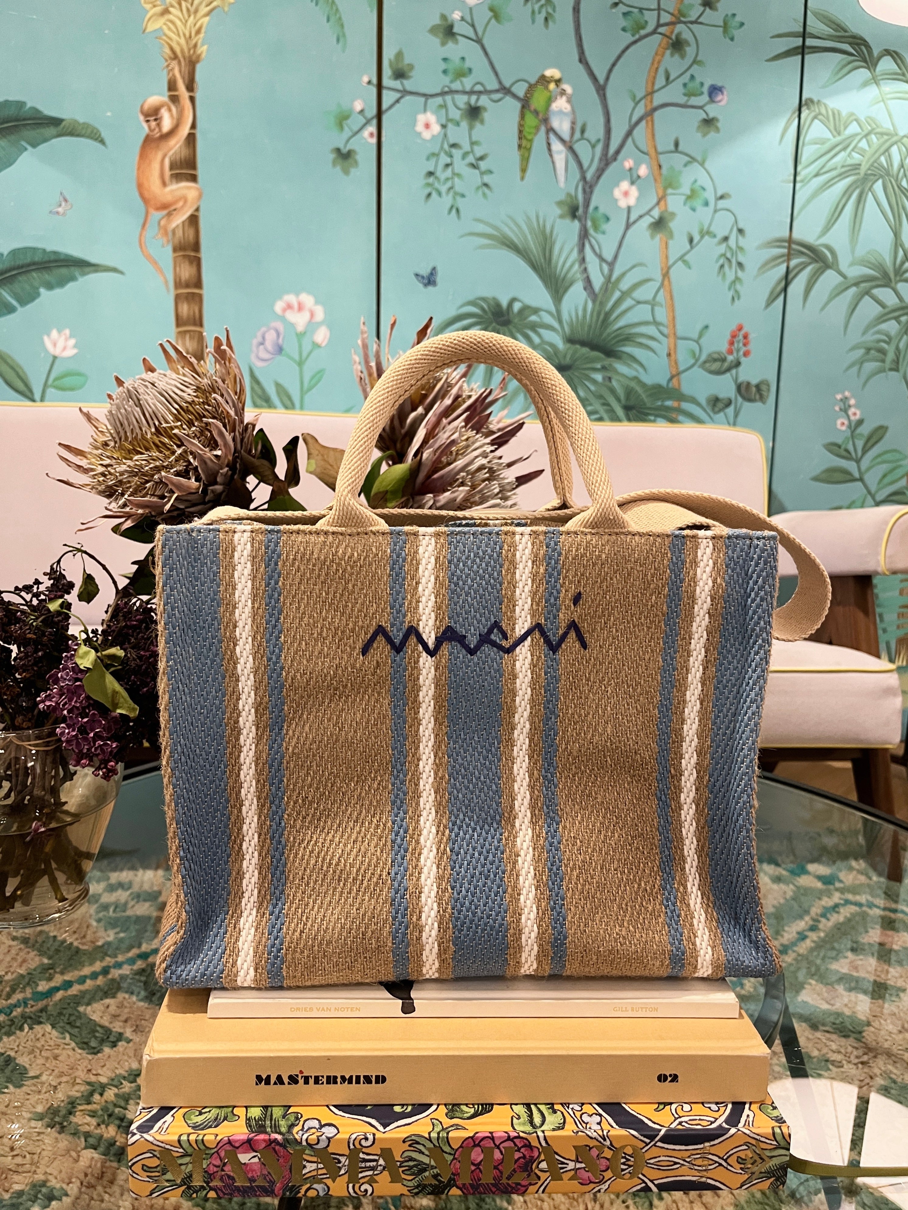 MARNI | CANVAS STRIPE BASKET BAG