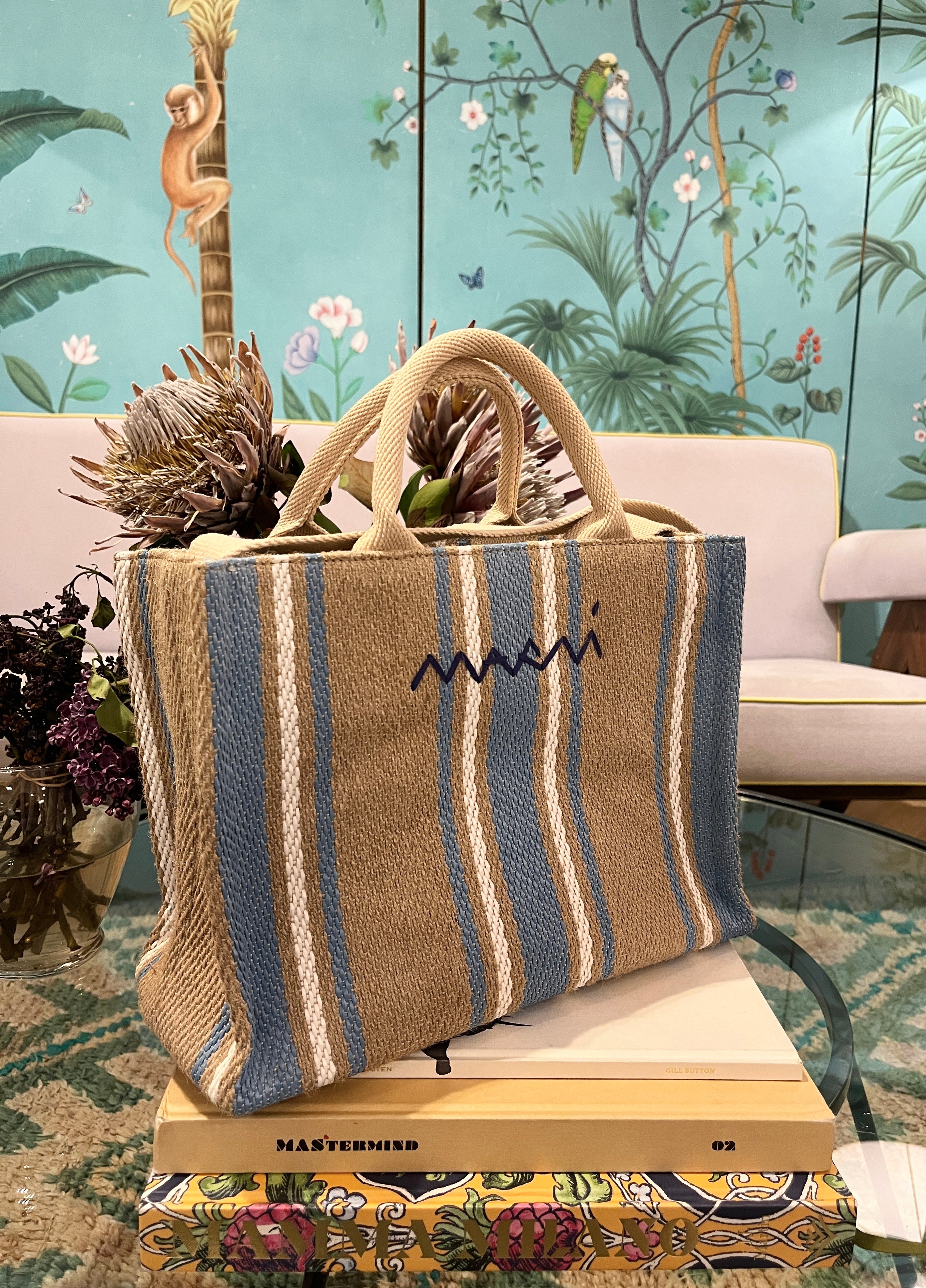 MARNI | CANVAS STRIPE BASKET BAG