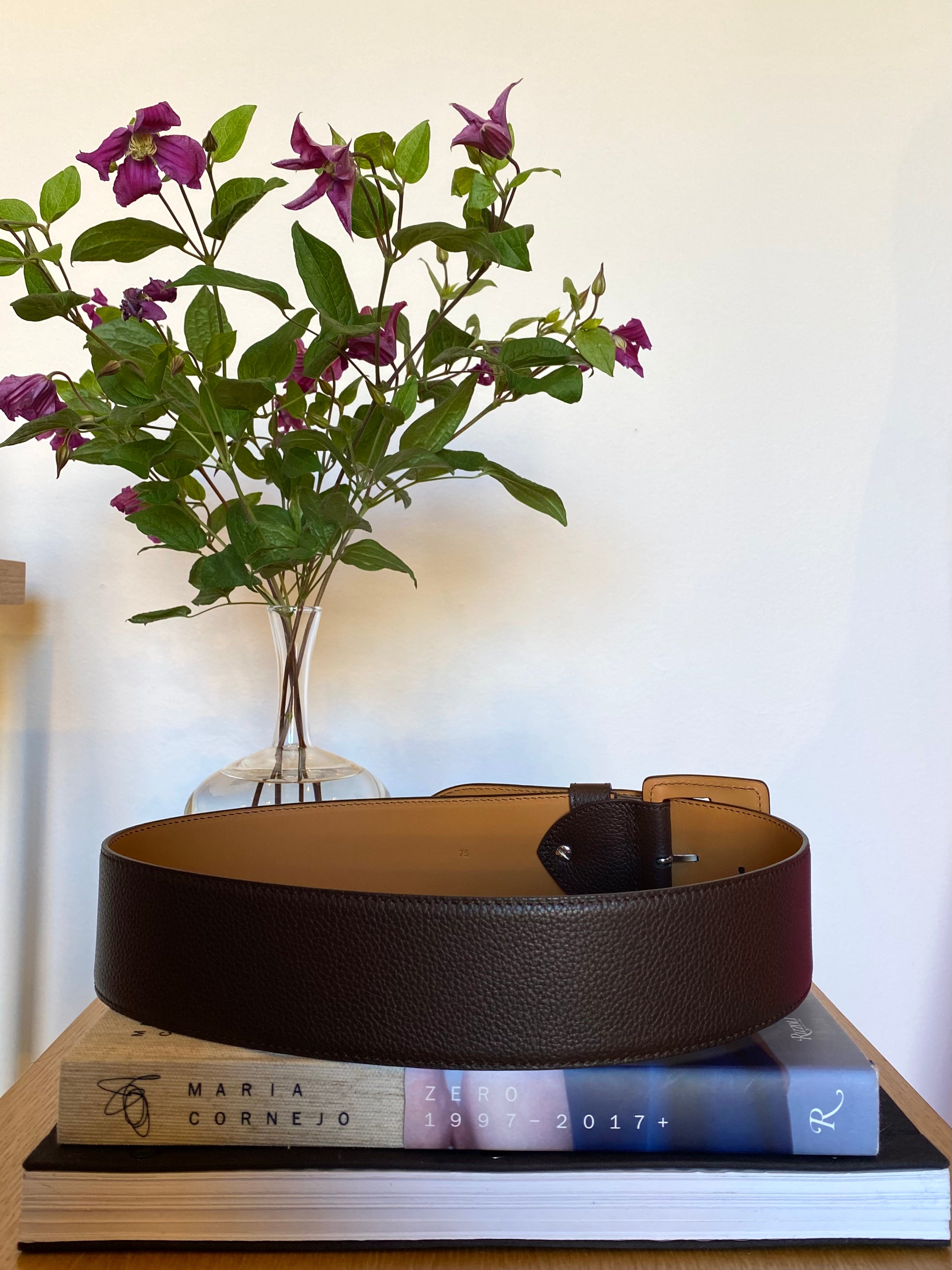 VAINCOURT | WIDE PEBBLE LEATHER BELT