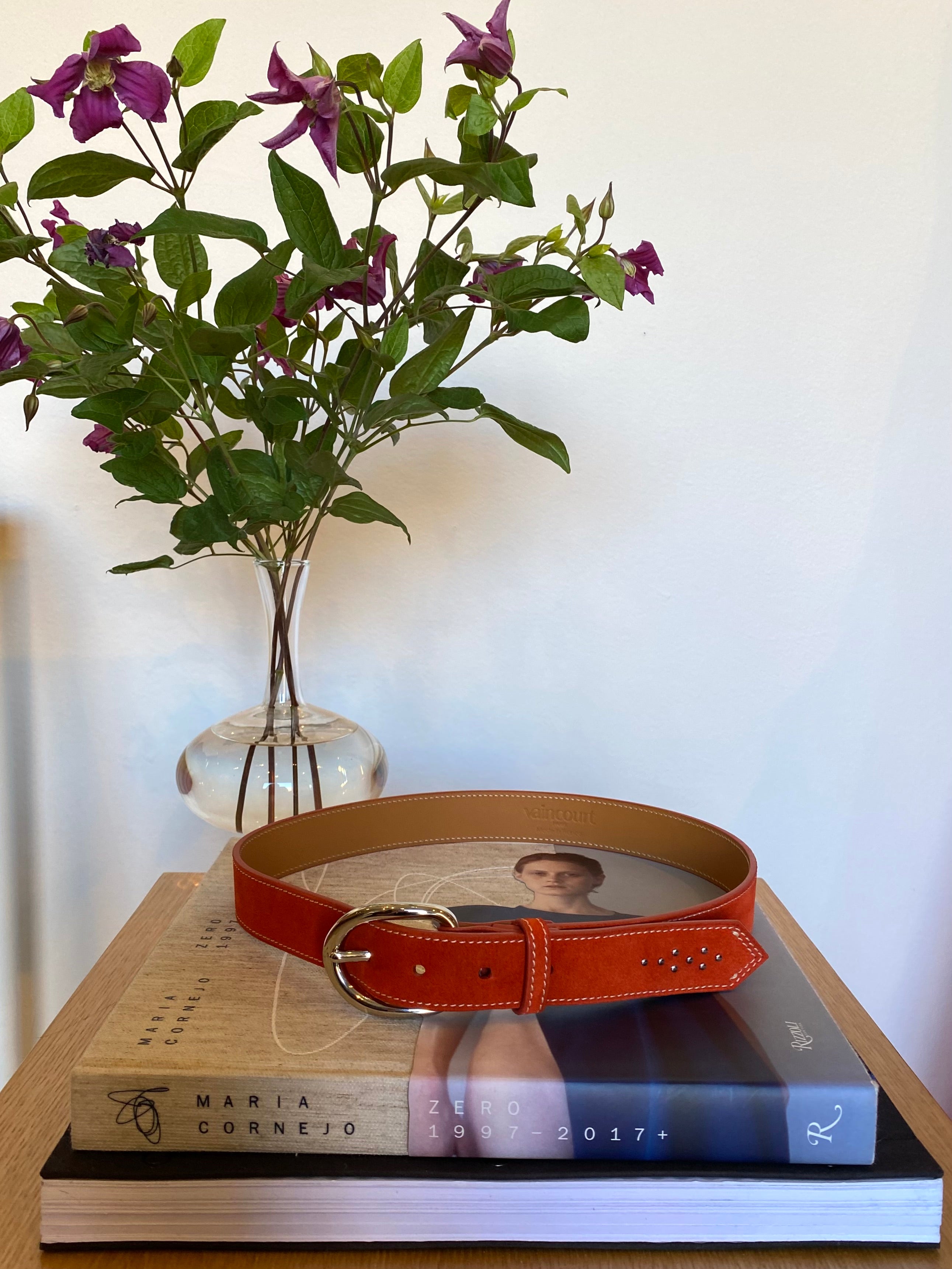 VAINCOURT | SUEDE LEATHER STUD BELT