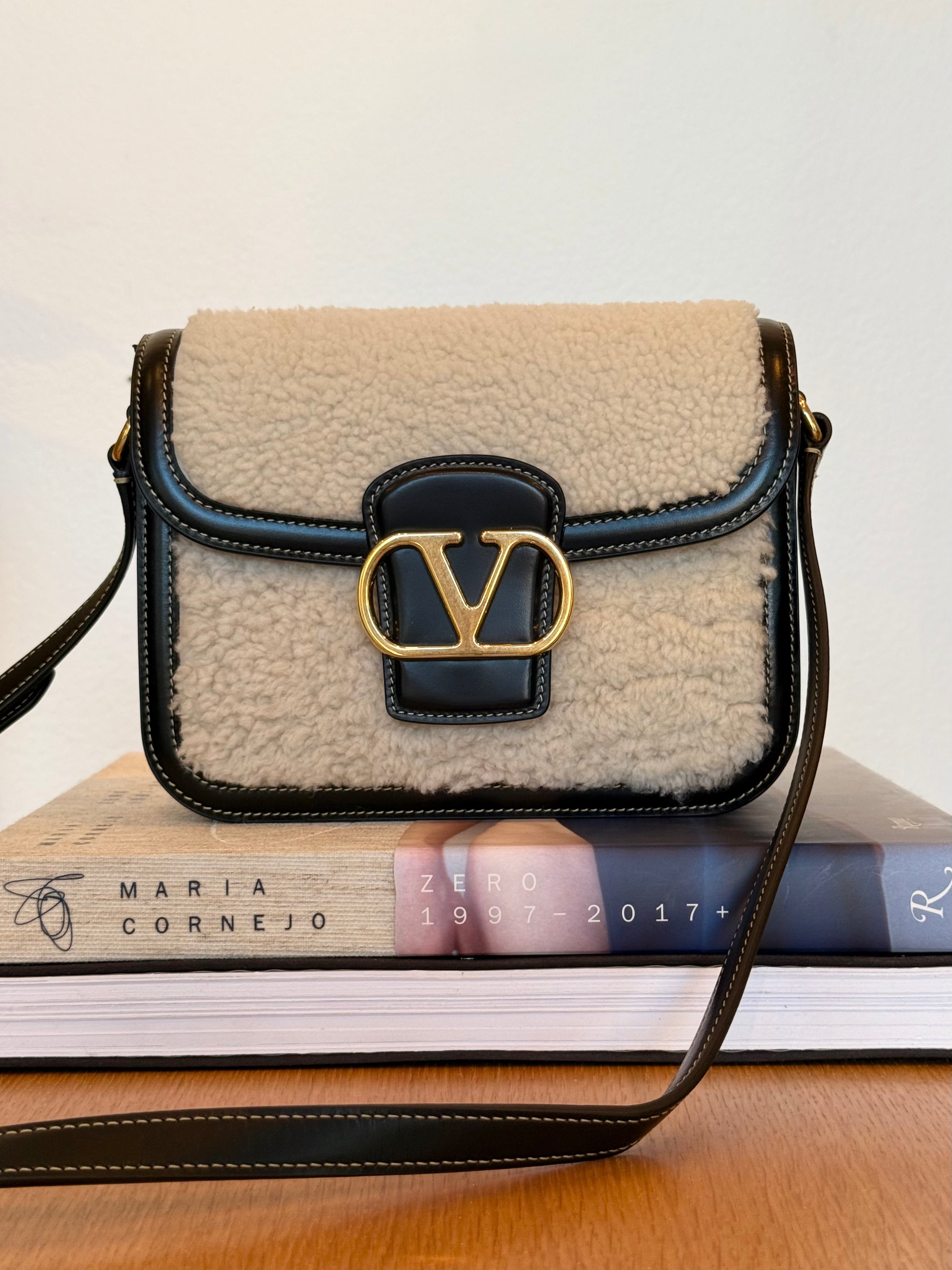 VALENTINO | 9 TO 5 SHEARLING SHOULDER BAG