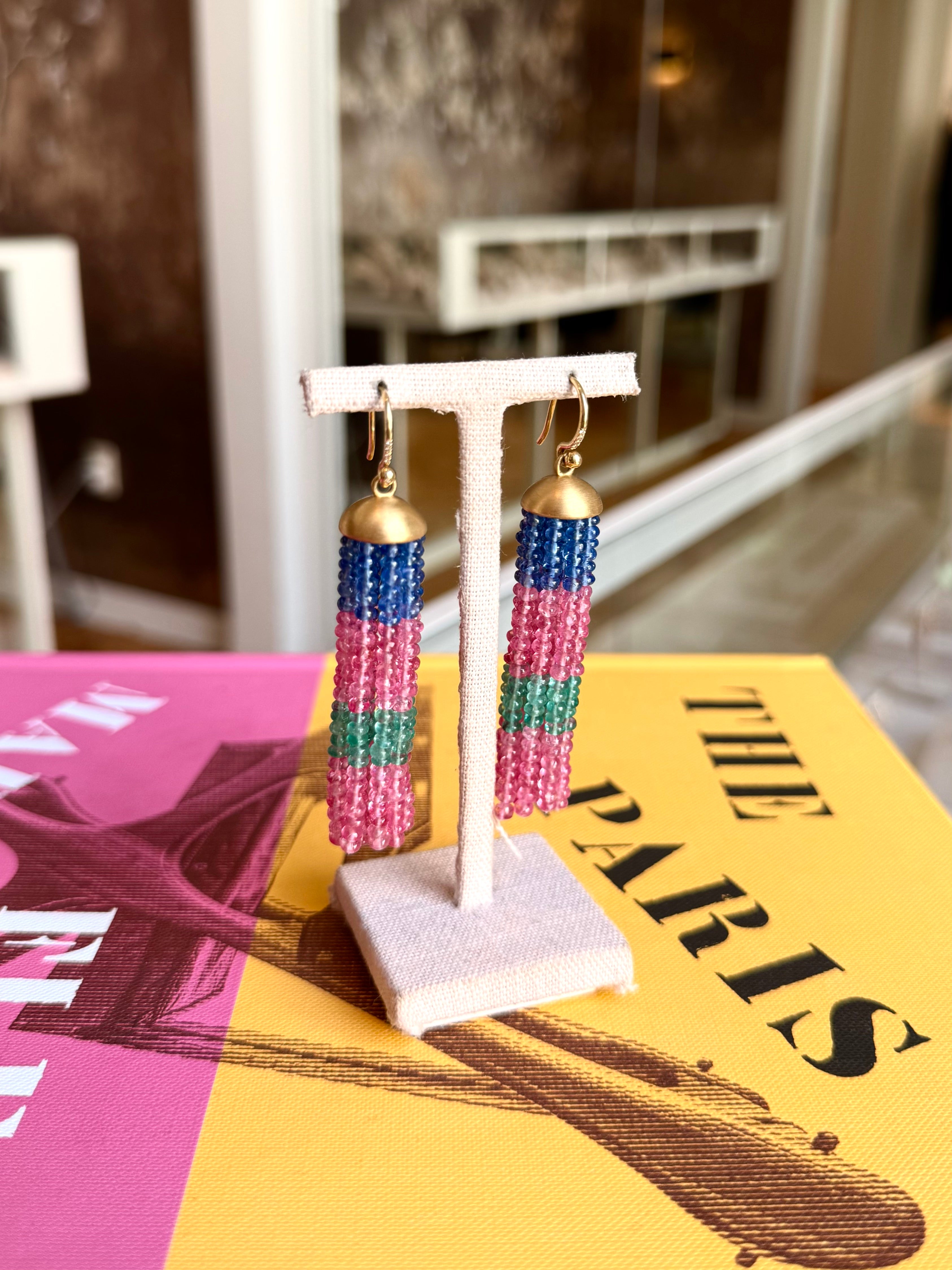 IRENE NEUWIRTH | MULTI BEADED TASSEL EARRINGS