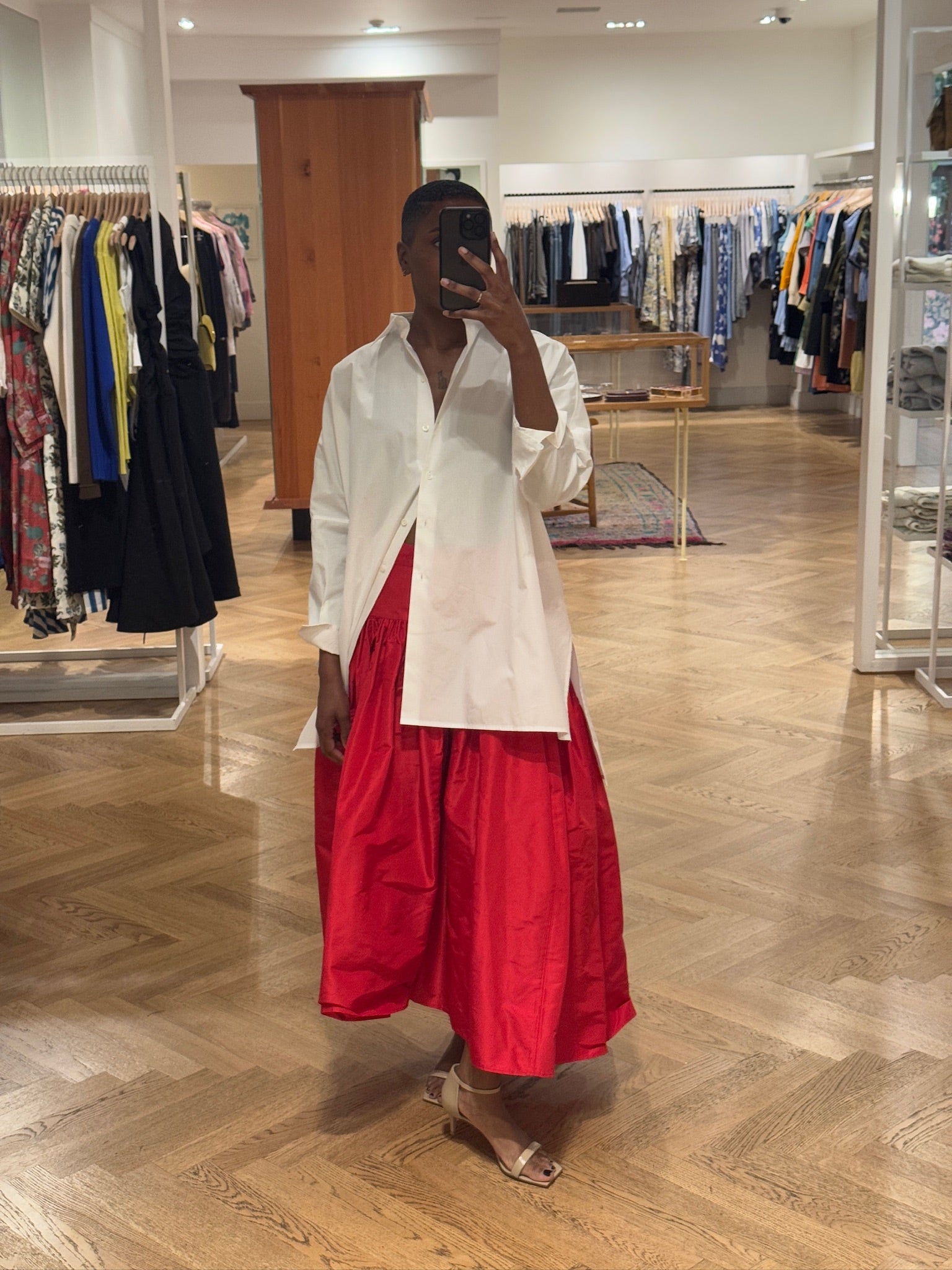 MARTIN GRANT | DROP WAIST GATHERED MIDI SKIRT