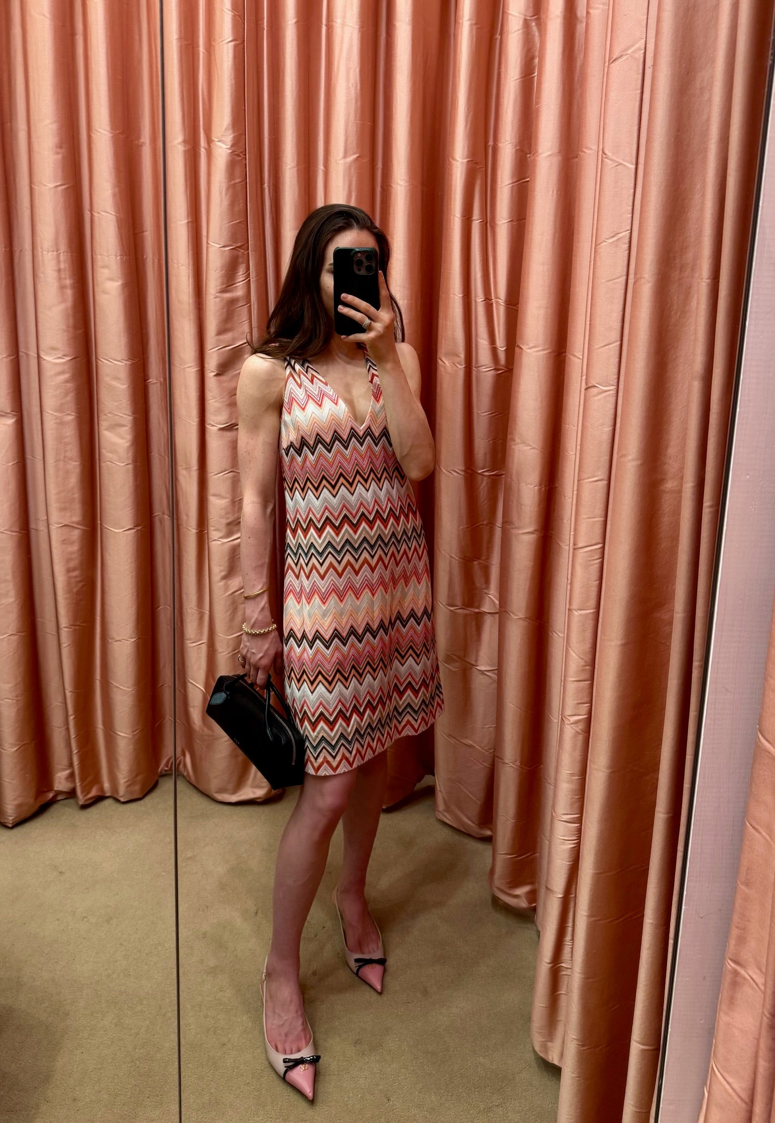 MISSONI | SLEEVELESS V-NECK SHORT CHEVRON DRESS