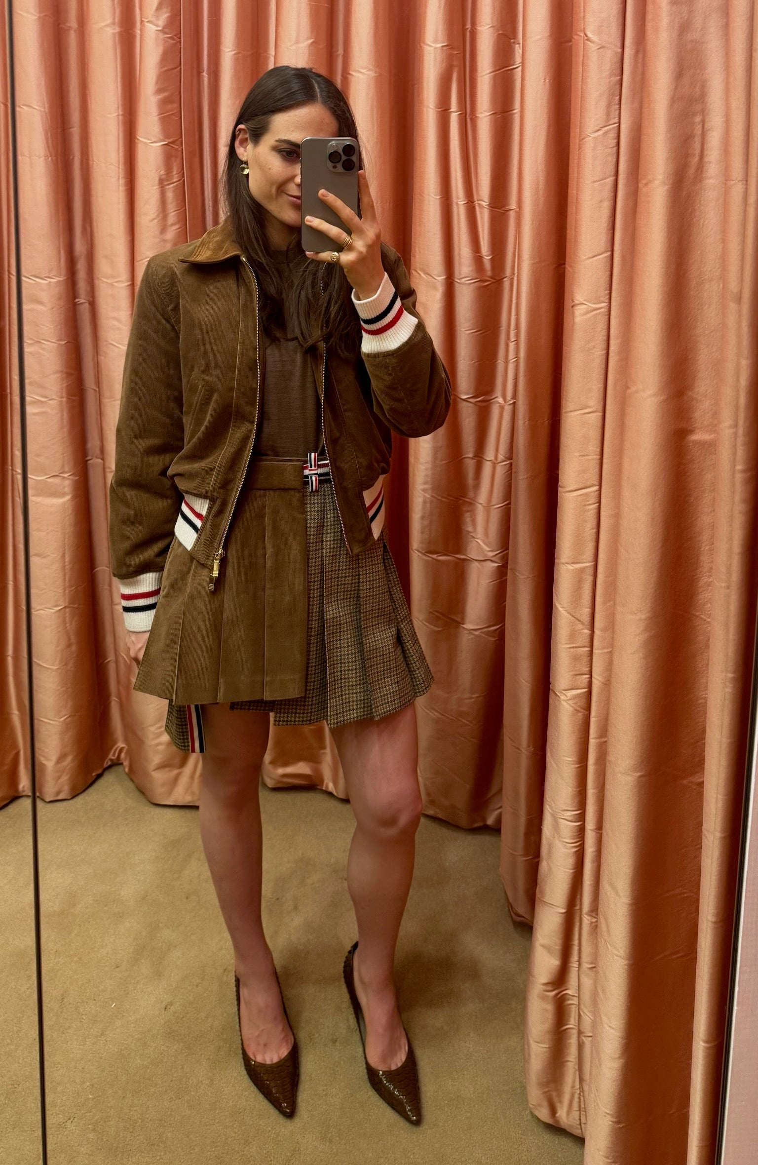 THOM BROWNE | LONG SLEEVE CORDUROY FLIGHT JACKET