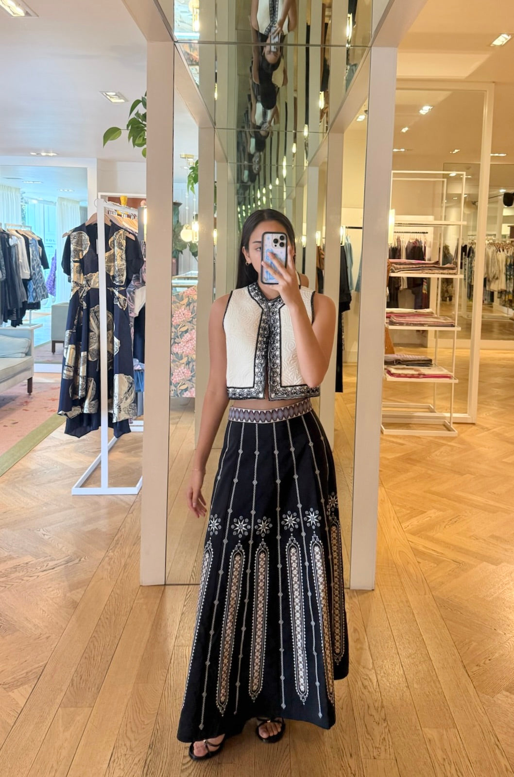 EMPORIO SIRENUSE | EMBROIDERED BYZANTINE MIDI SKRT