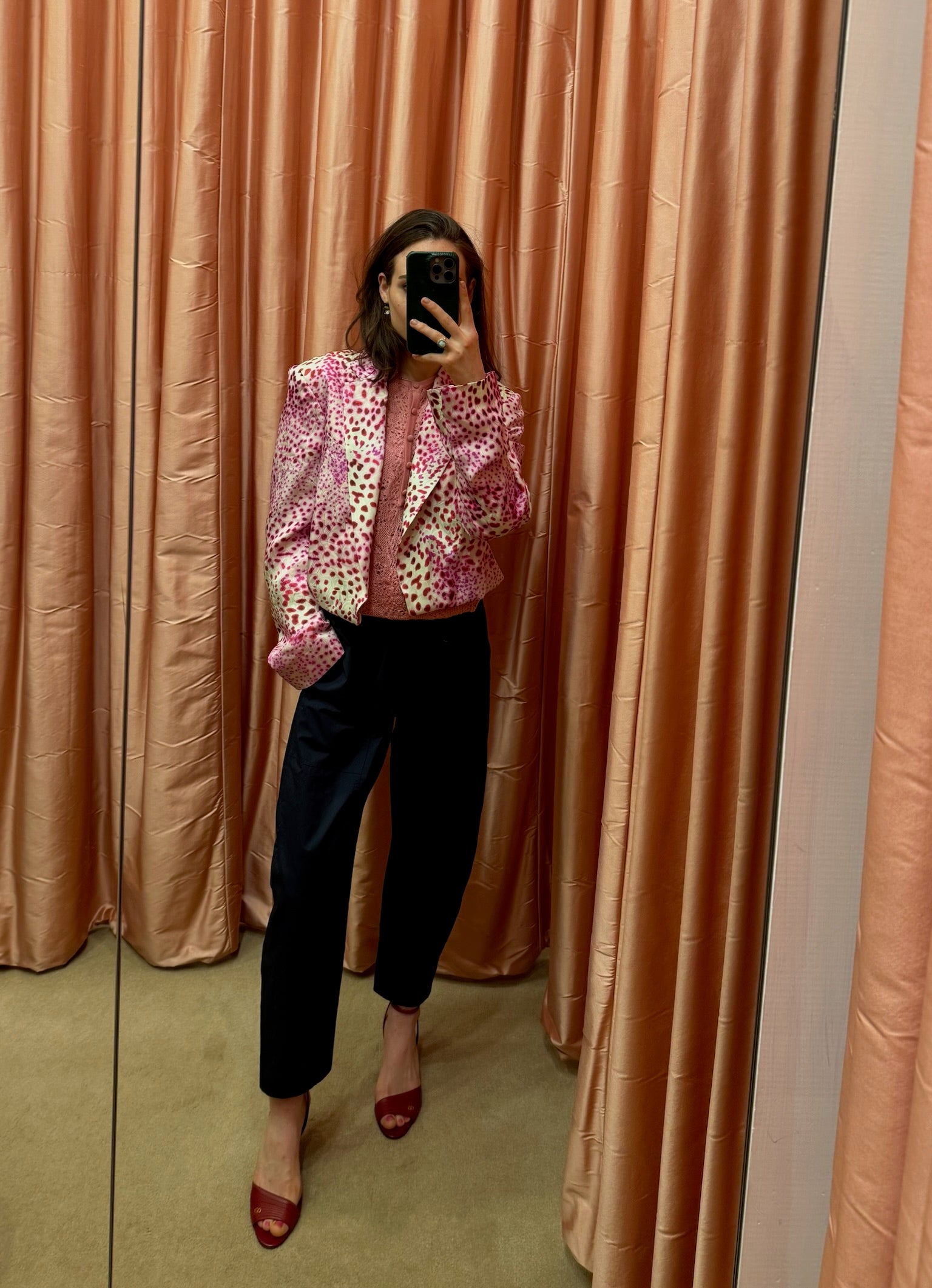 DRIES VAN NOTEN | LONG SLEEVE CROPPED PRINTED JACKET