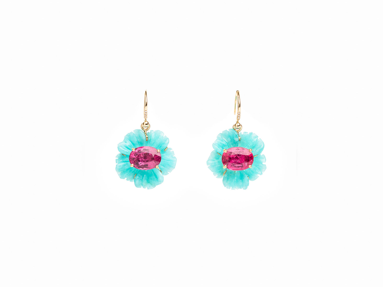 IRENE NEUWIRTH | TROPICAL FLOWER EARRINGS OOAK | WOMEN'S LUXURY DESIGNER CLOTHING, SHOES, HANDBAGS & JEWELRY | CAPITOL CHARLOTTE, NC & BRENTWOOD, CA