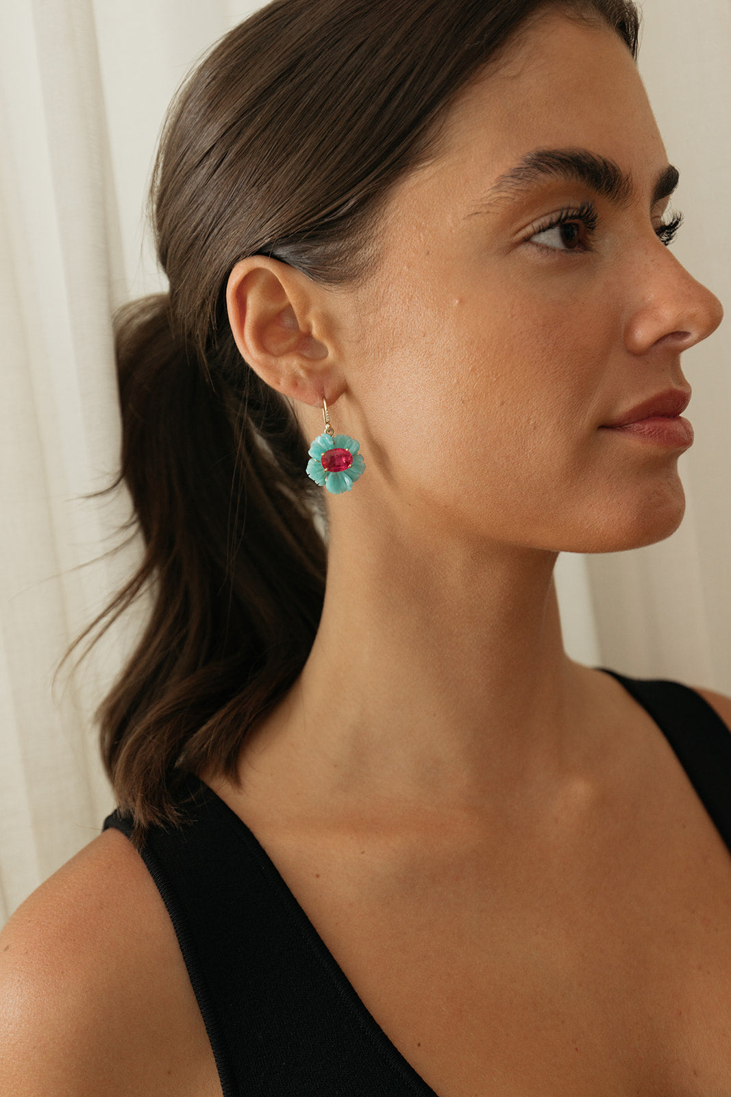IRENE NEUWIRTH | TROPICAL FLOWER EARRINGS OOAK | WOMEN'S LUXURY DESIGNER CLOTHING, SHOES, HANDBAGS & JEWELRY | CAPITOL CHARLOTTE, NC & BRENTWOOD, CA