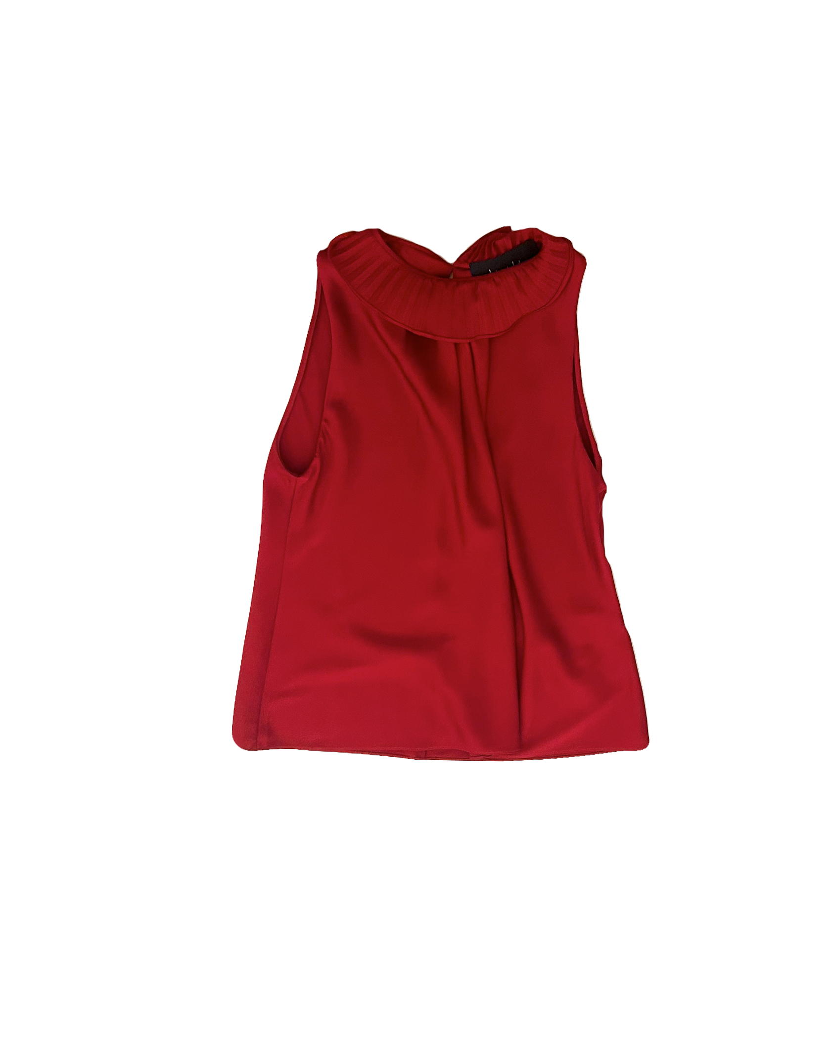JULIE DE LIBRAN | SLEEVELESS HIGH NECK SATIN ROSE BLOUSE