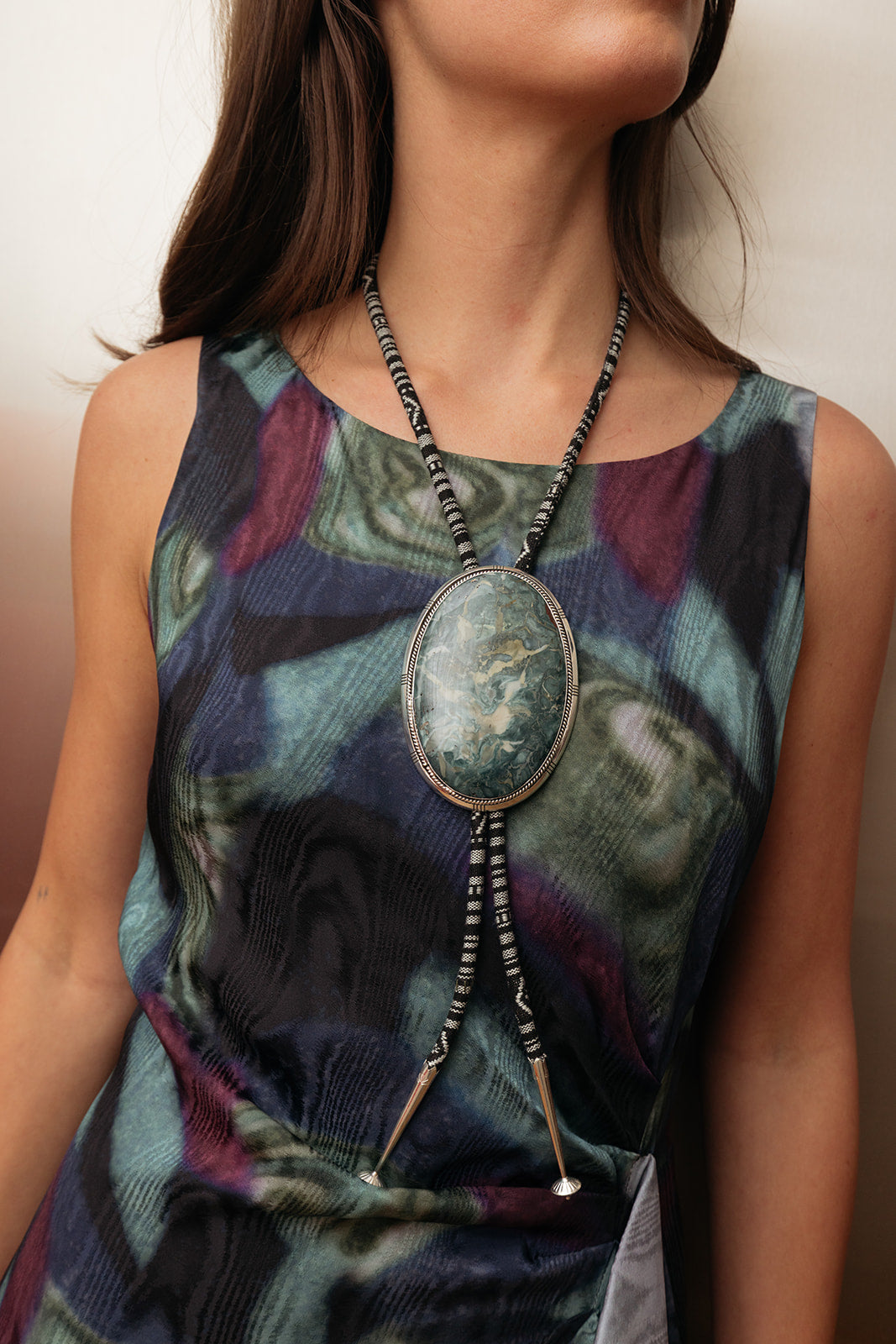 JODY CANDRIAN | ETCHED STERLING BOLO WITH HAVA RIDGE JASPER | WOMEN'S LUXURY DESIGNER CLOTHING, SHOES, HANDBAGS & JEWELRY | CAPITOL CHARLOTTE, NC & BRENTWOOD, CA