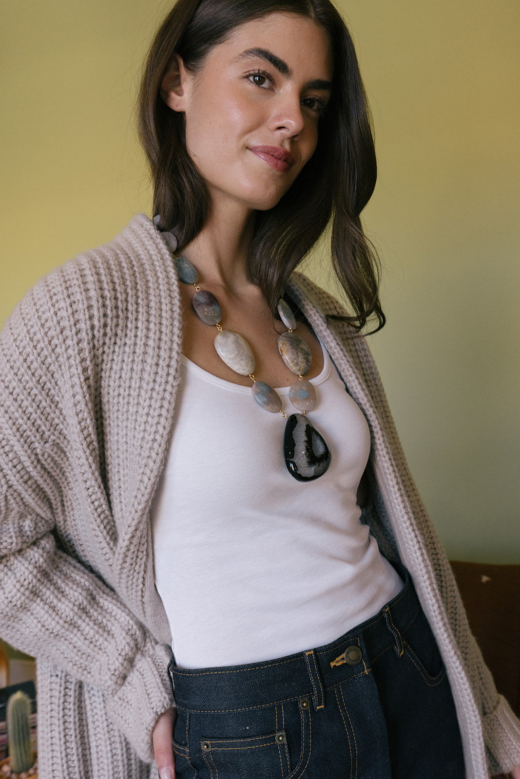 JODY CANDRIAN | TRIOLITE LESIOLITE, OCEAN JASPER AND BRAZILIAN AGATE DRUSY NECKLACE | WOMEN'S LUXURY DESIGNER CLOTHING, SHOES, HANDBAGS & JEWELRY | CAPITOL CHARLOTTE, NC & BRENTWOOD, CA