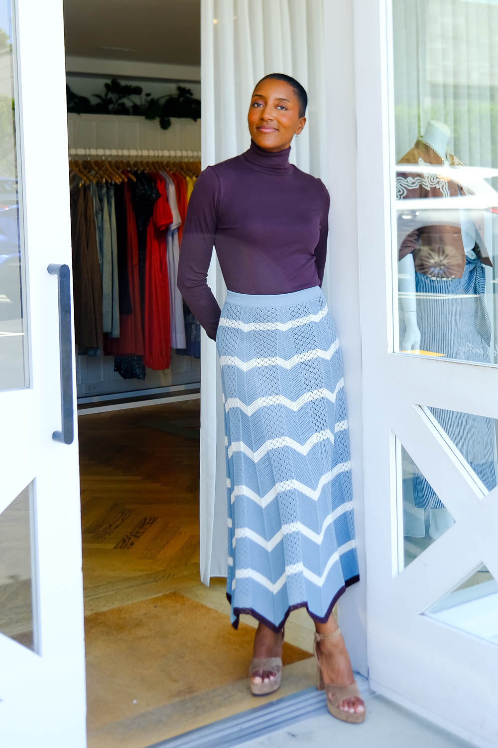LA DOUBLE J | CHEVRON SKIRT | WOMEN'S LUXURY DESIGNER CLOTHING, SHOES, HANDBAGS & JEWELRY | CAPITOL CHARLOTTE, NC & BRENTWOOD, CA