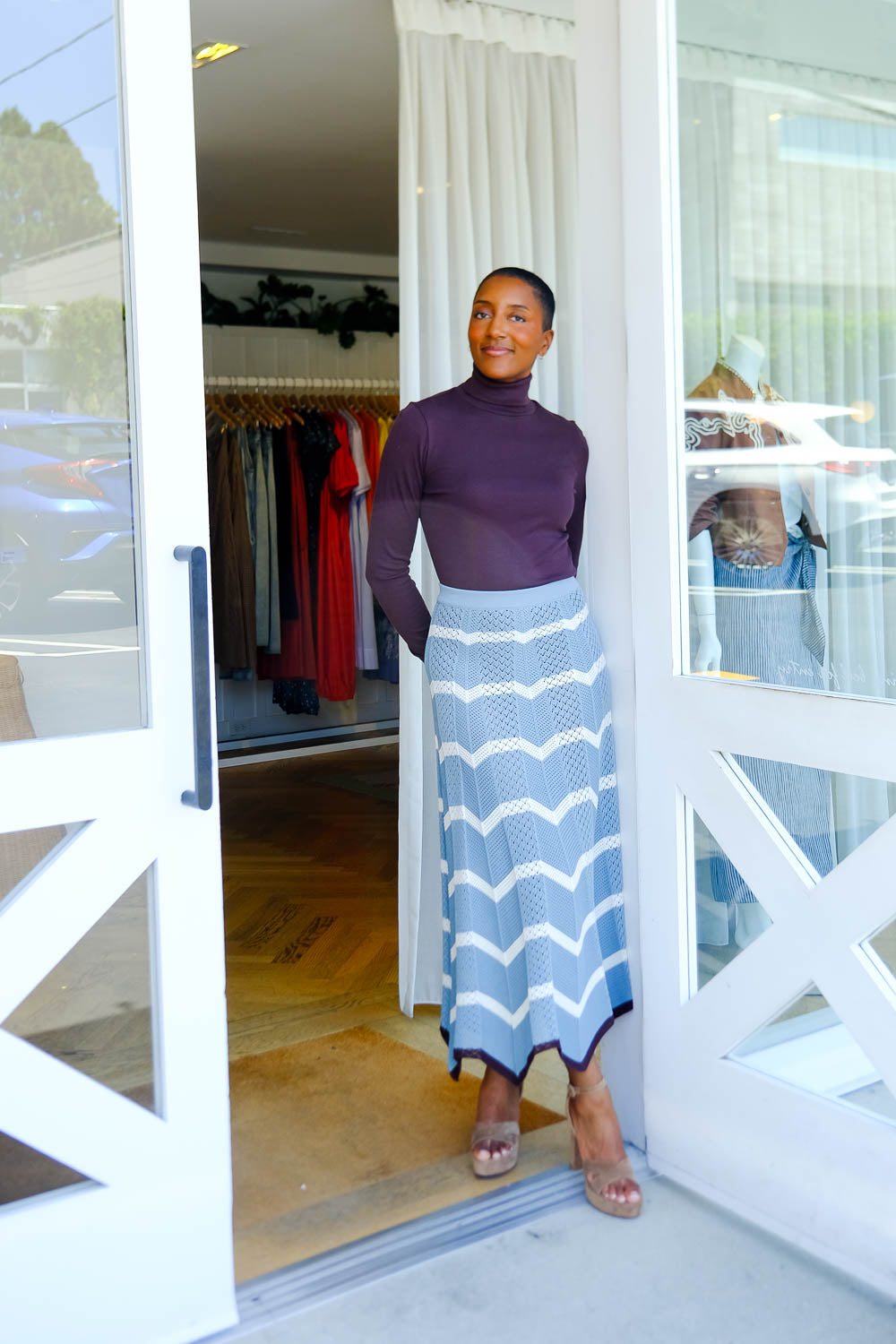 LA DOUBLE J | CHEVRON SKIRT | WOMEN'S LUXURY DESIGNER CLOTHING, SHOES, HANDBAGS & JEWELRY | CAPITOL CHARLOTTE, NC & BRENTWOOD, CA