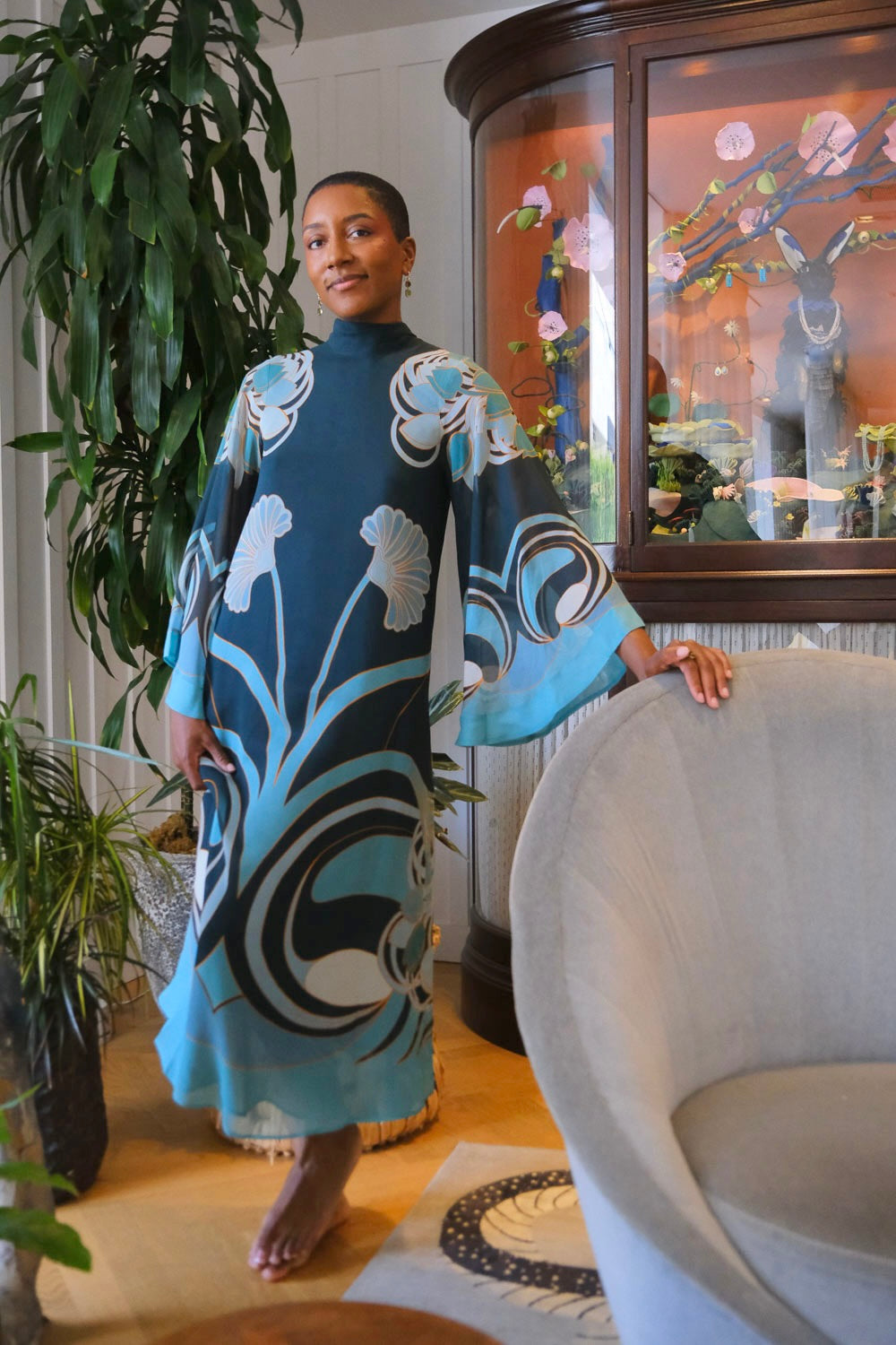 LA DOUBLE J | BLOOMING TULIP MAGNIFICO MIDI DRESS | WOMEN'S LUXURY DESIGNER CLOTHING, SHOES, HANDBAGS & JEWELRY | CAPITOL CHARLOTTE, NC & BRENTWOOD, CA