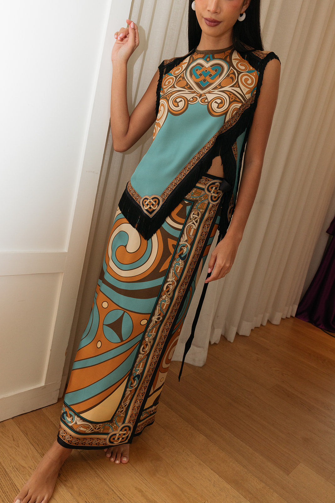 LA DOUBLE J | PRINTED SARONG SKIRT