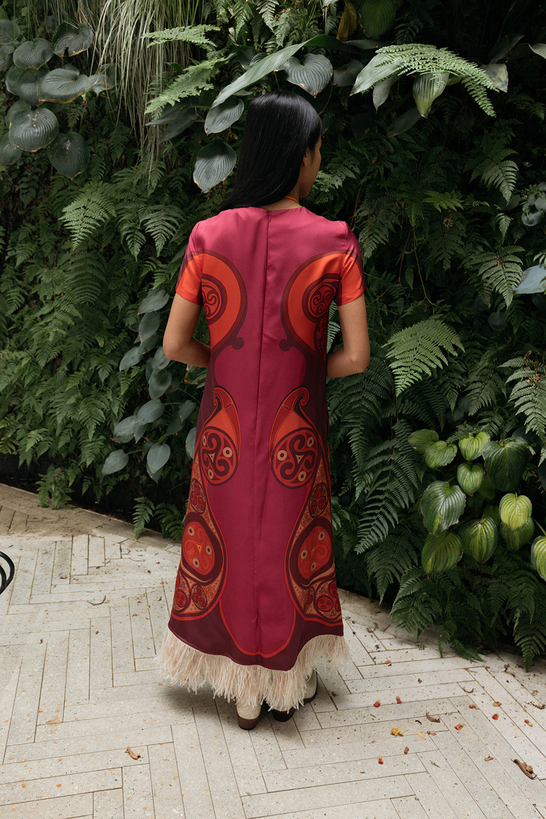 LA DOUBLE J | PRINTED SWING DRESS W FEATHERS | WOMEN'S LUXURY DESIGNER CLOTHING, SHOES, HANDBAGS & JEWELRY | CAPITOL CHARLOTTE, NC & BRENTWOOD, CA