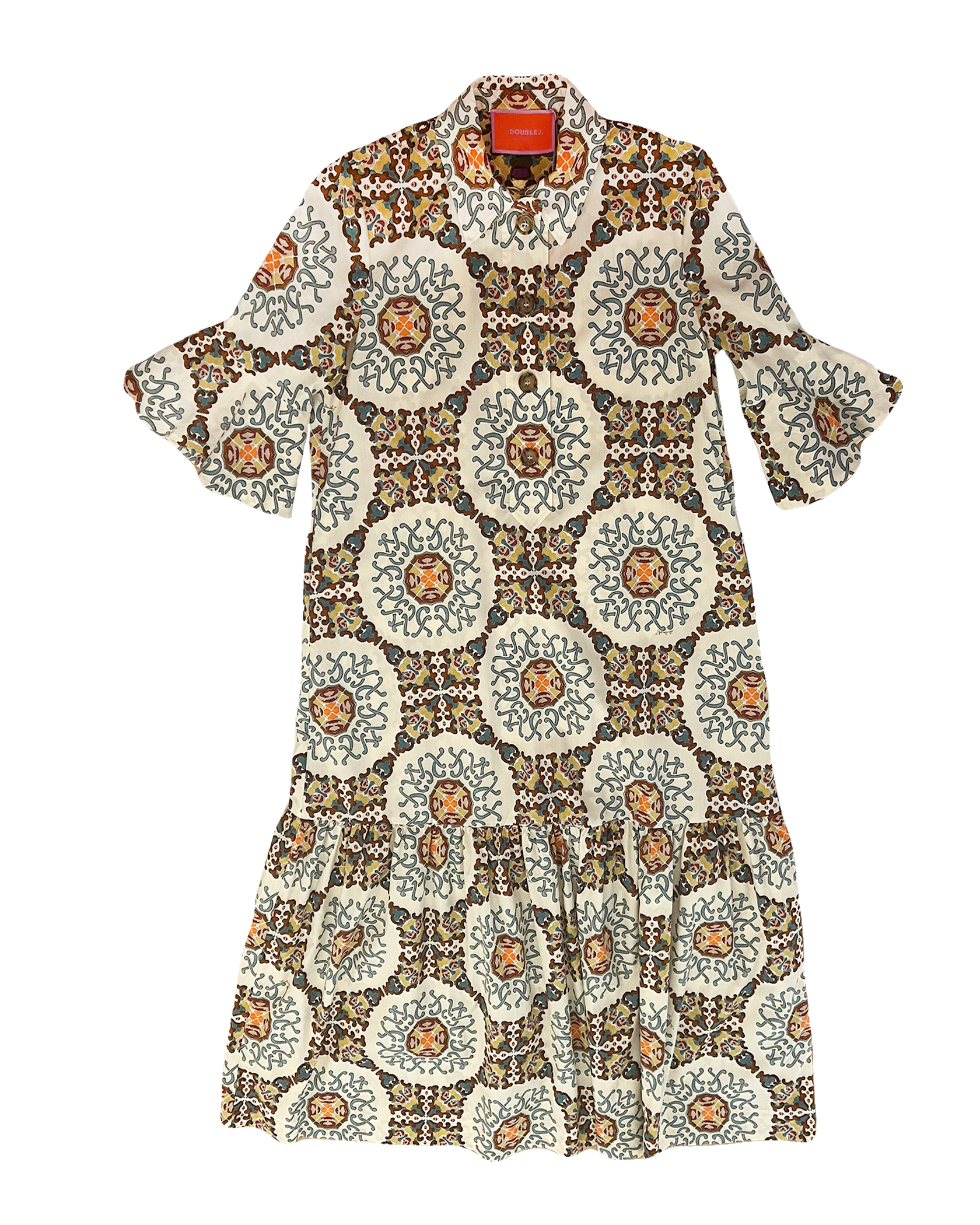 LA DOUBLE J | SHORT SLEEVE COTTON PRINTED ARTEMIS DRESS