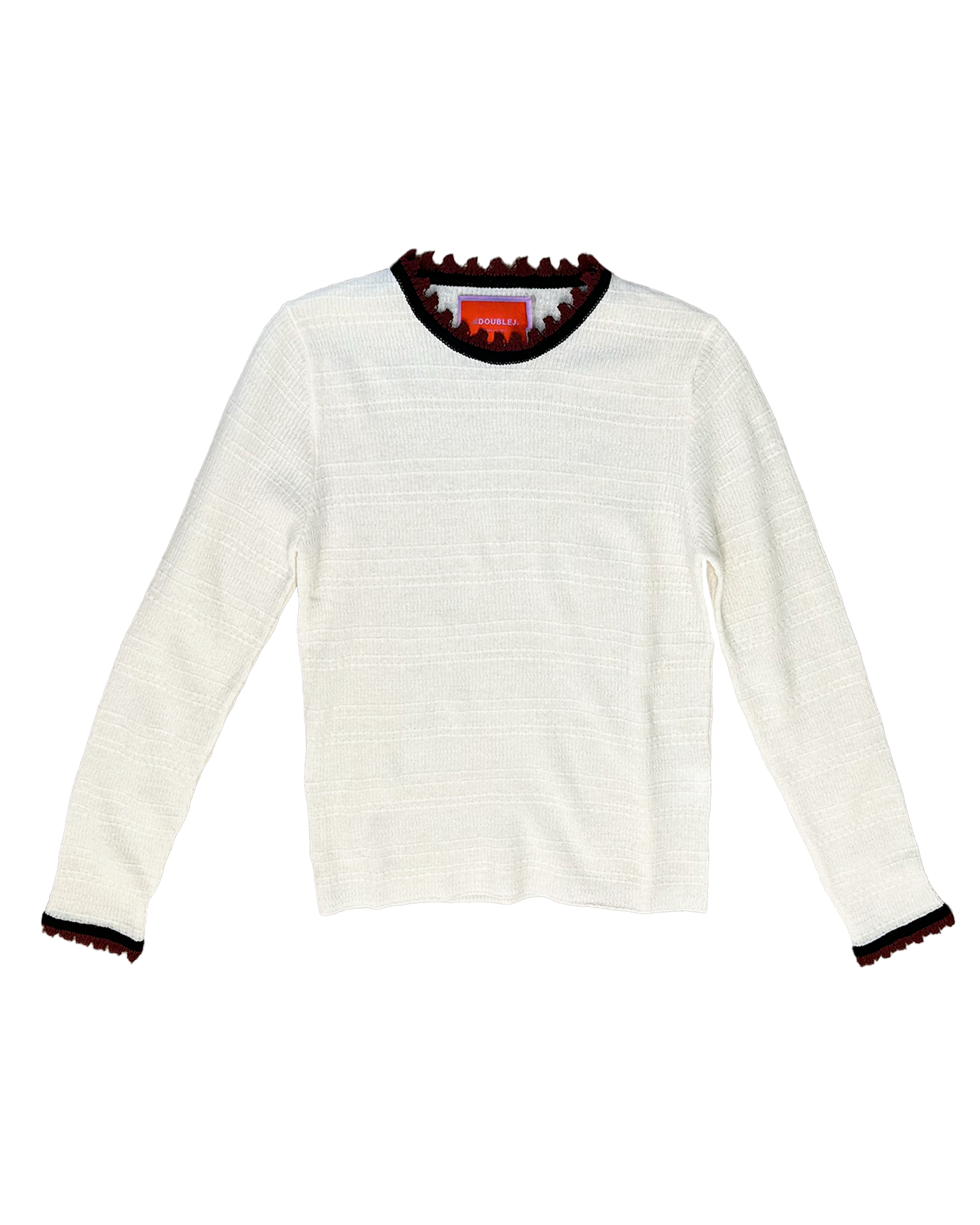 LA DOUBLE J | LONG SLEEVE PICKET CREW NECK KNIT