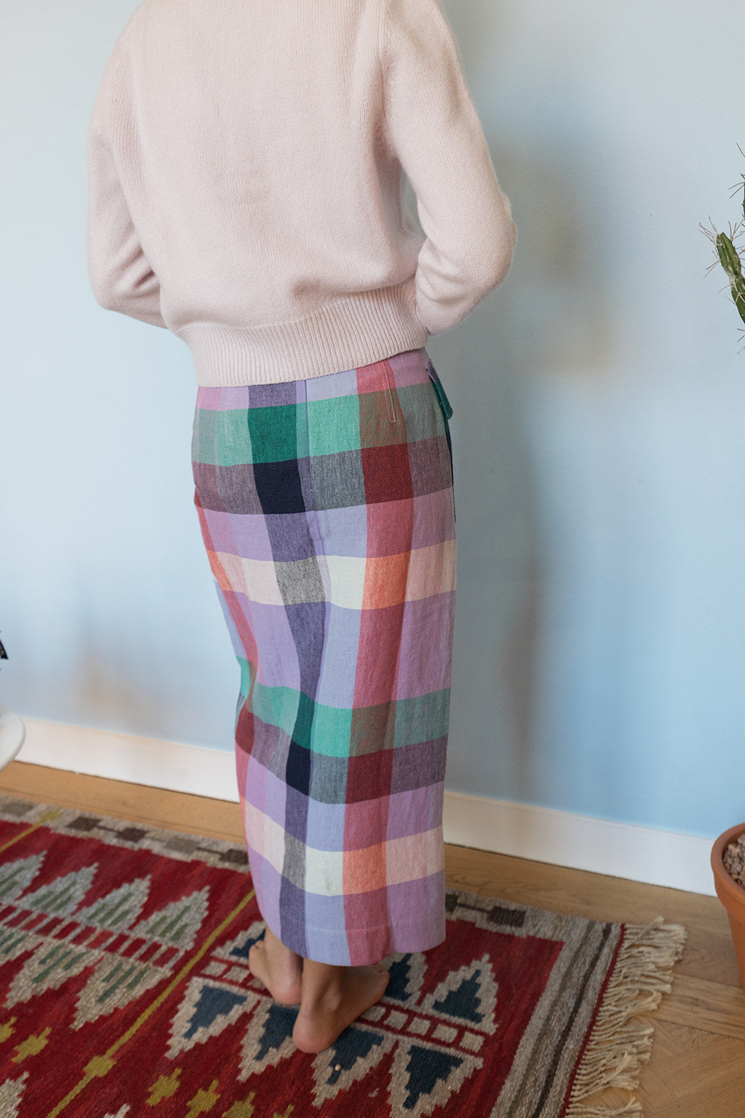 LELA ROSE | LINEN PLAID ASYM SKIRT | WOMEN'S LUXURY DESIGNER CLOTHING, SHOES, HANDBAGS & JEWELRY | CAPITOL CHARLOTTE, NC & BRENTWOOD, CA