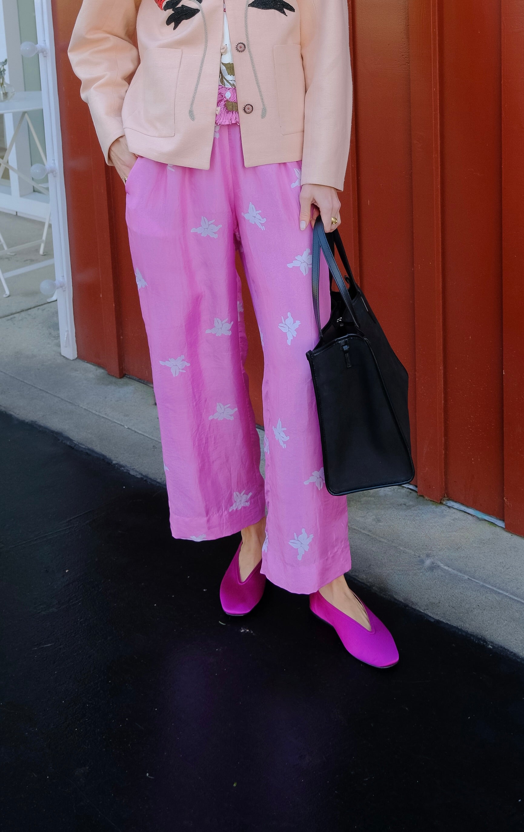 LE MONDE BERYL | SATIN LUNA SLIPPER | Magenta satin ballet flats | Soft satin upper | Round toe | Low heel | Elasticized topline | Leather lining | Leather sole