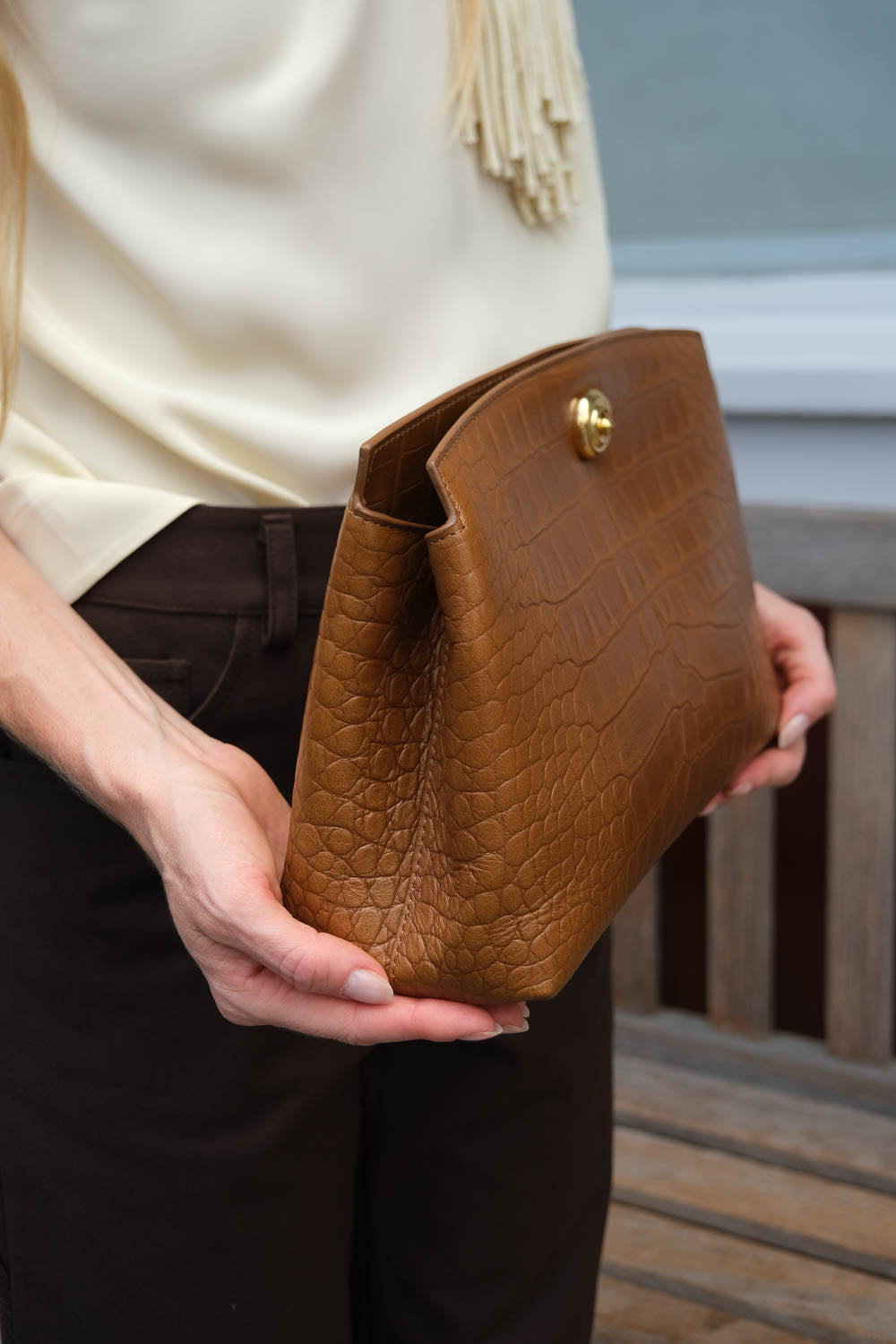 LIFFNER | PUSHLOCK CROC POUCH | WOMEN'S LUXURY DESIGNER CLOTHING, SHOES, HANDBAGS & JEWELRY | CAPITOL CHARLOTTE, NC & BRENTWOOD, CA