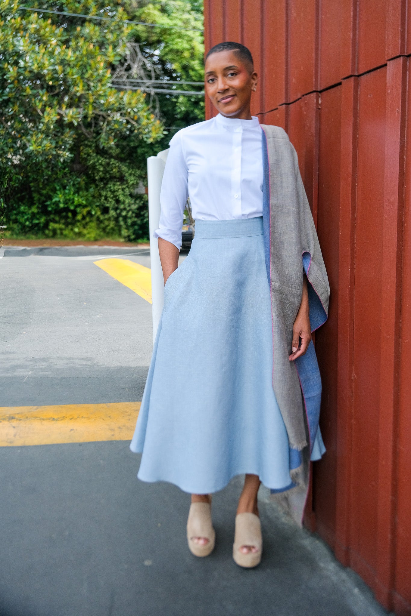 MARTIN GRANT | SEMI CIRCLE MIDI SKIRT | WOMEN'S LUXURY DESIGNER CLOTHING, SHOES, HANDBAGS & JEWELRY | CAPITOL CHARLOTTE, NC & BRENTWOOD, CA