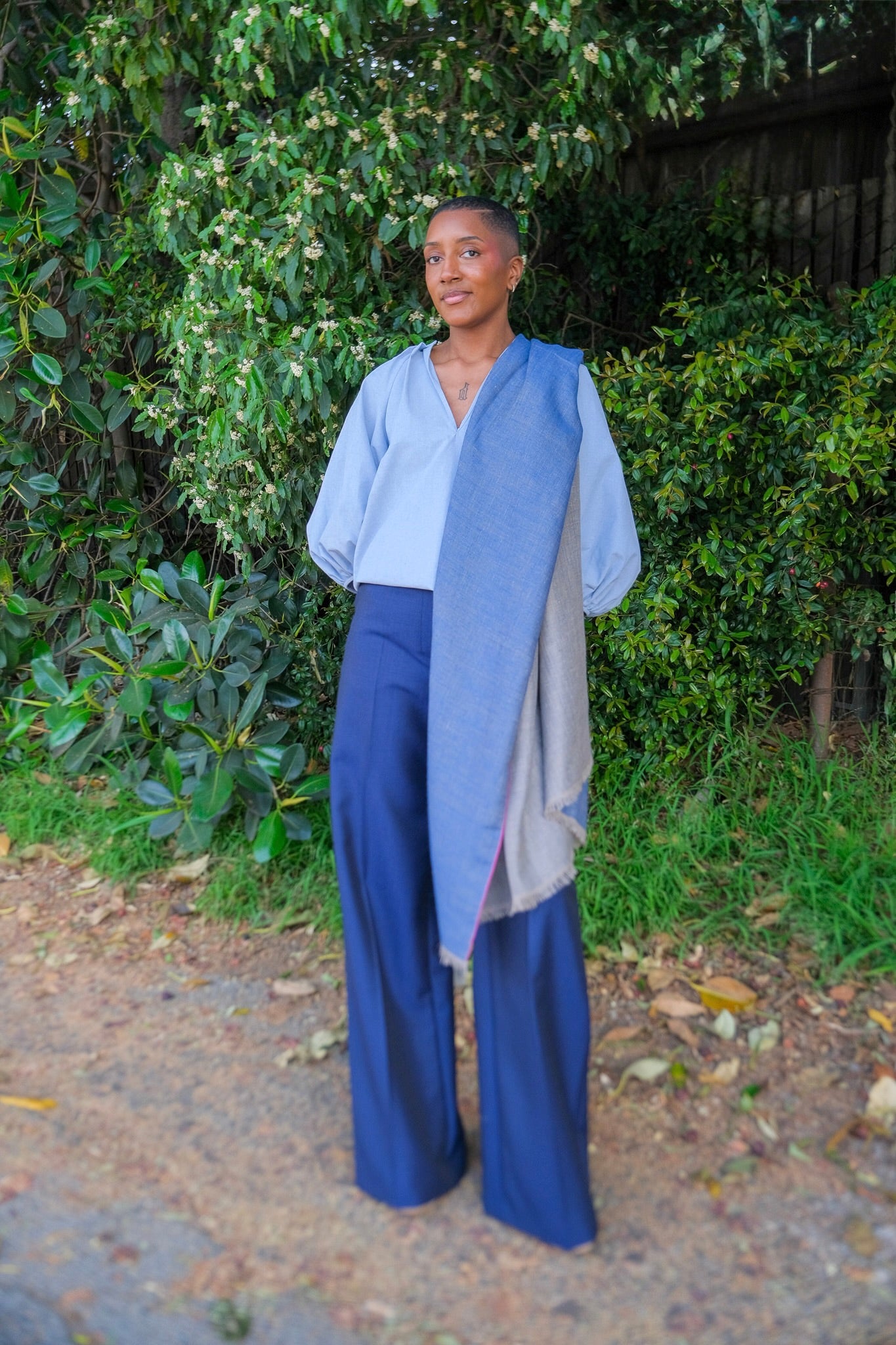 Ivory silk balloon-sleeve top from Martin Grant with a relaxed silhouette and statement sleeves. Available in Brentwood, CA and Charlotte, NC.