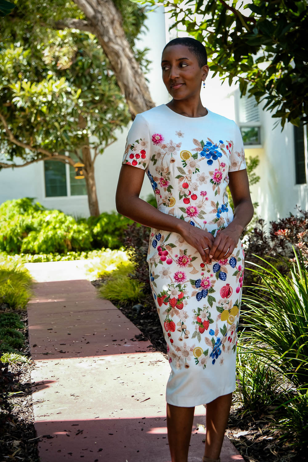 MARY KATRANTZOU | CREPE PRINTED NAOMI DRESS | WOMEN'S LUXURY DESIGNER CLOTHING, SHOES, HANDBAGS & JEWELRY | CAPITOL CHARLOTTE, NC & BRENTWOOD, CA