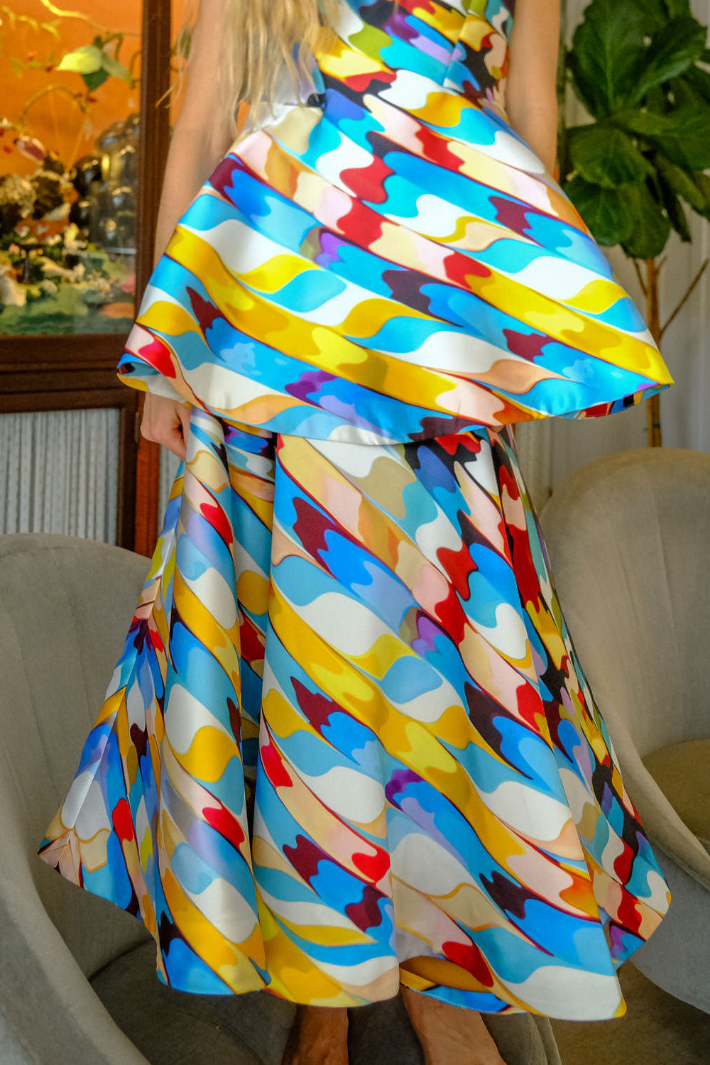 MARY KATRANTZOU | PRINTED STOWE MIDI SKIRT | WOMEN'S LUXURY DESIGNER CLOTHING, JEWELRY & ACCESSORIES | CAPITOL CHARLOTTE, NC & BRENTWOOD, CA