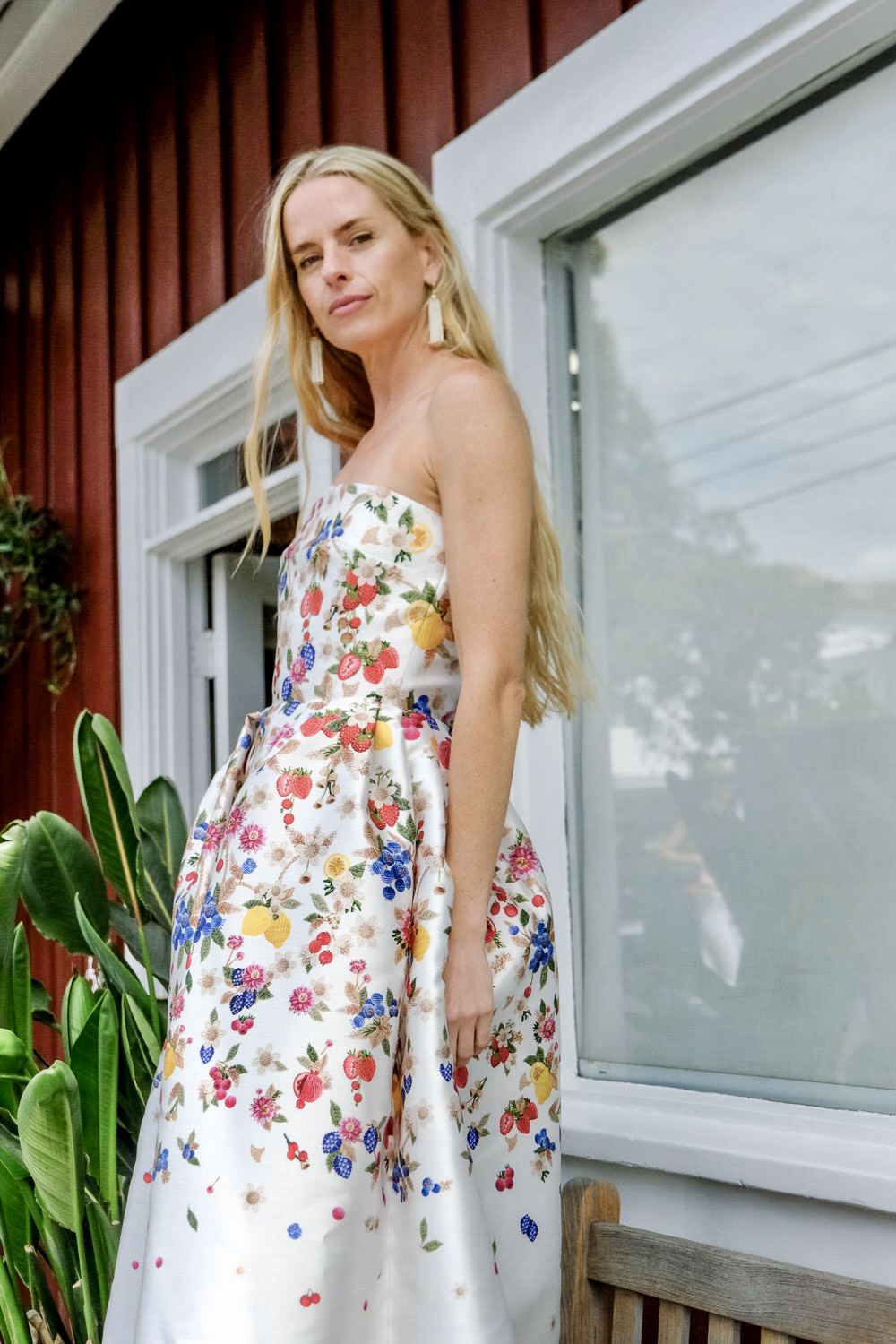 MARY KATRANTZOU | STRAPLESS FRUIT PRINTED COCKTAIL DRESS |  WOMEN'S LUXURY DESIGNER CLOTHING, JEWELRY & ACCESSORIES | CAPITOL CHARLOTTE, NC & BRENTWOOD, CA