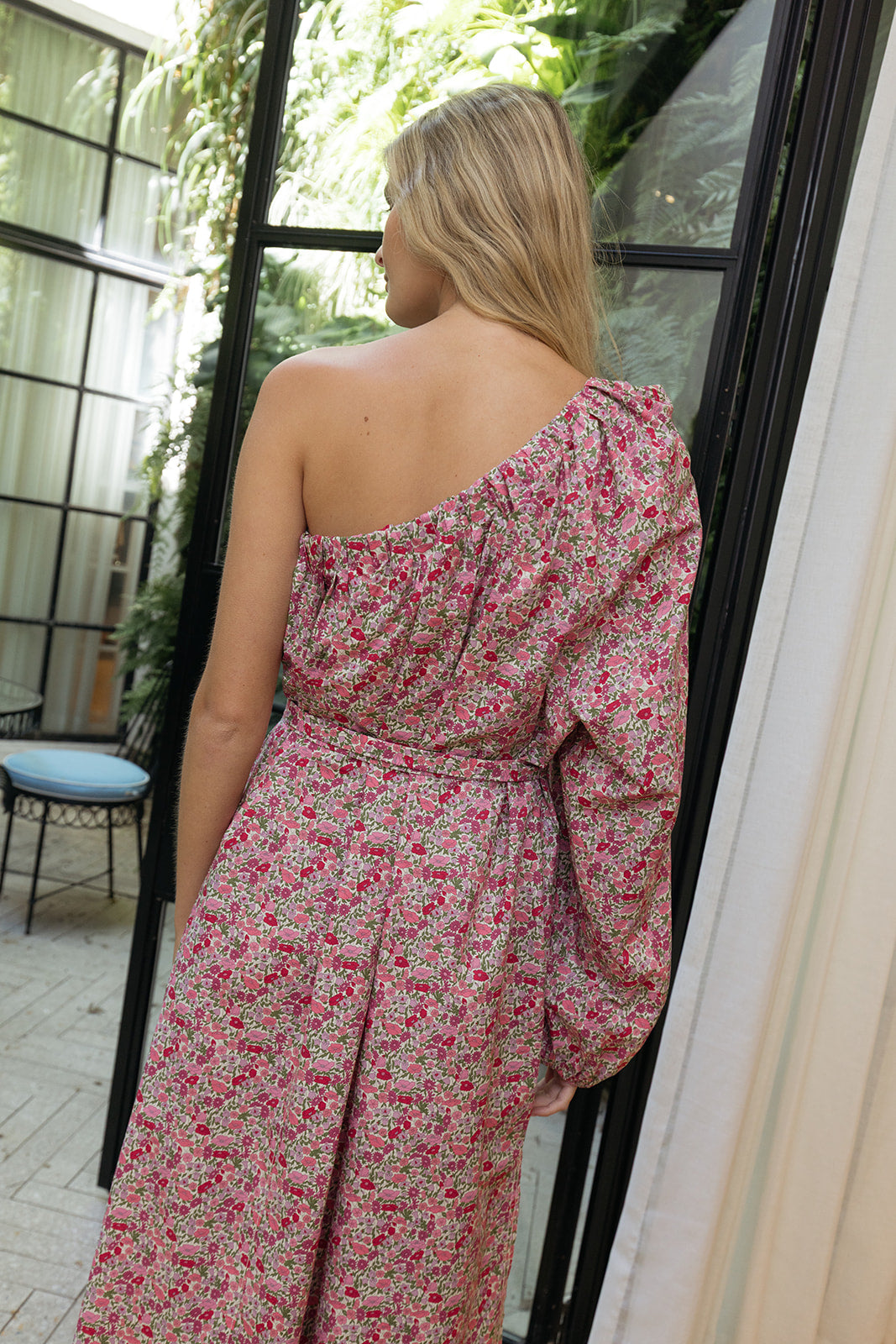 NACKIYE | ONE SHOULDER LIBERTY FLORAL ANTIPAROS MAXI DRESS | WOMEN'S LUXURY DESIGNER CLOTHING, JEWELRY & ACCESSORIES | CAPITOL CHARLOTTE, NC & BRENTWOOD, CA