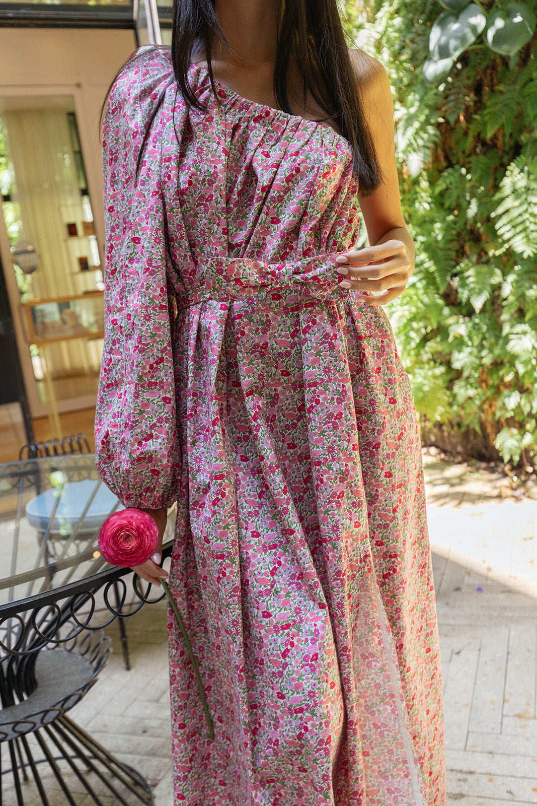 NACKIYE | ONE SHOULDER LIBERTY FLORAL ANTIPAROS MAXI DRESS | WOMEN'S LUXURY DESIGNER CLOTHING, SHOES, HANDBAGS & JEWELRY | CAPITOL CHARLOTTE, NC & BRENTWOOD, CA