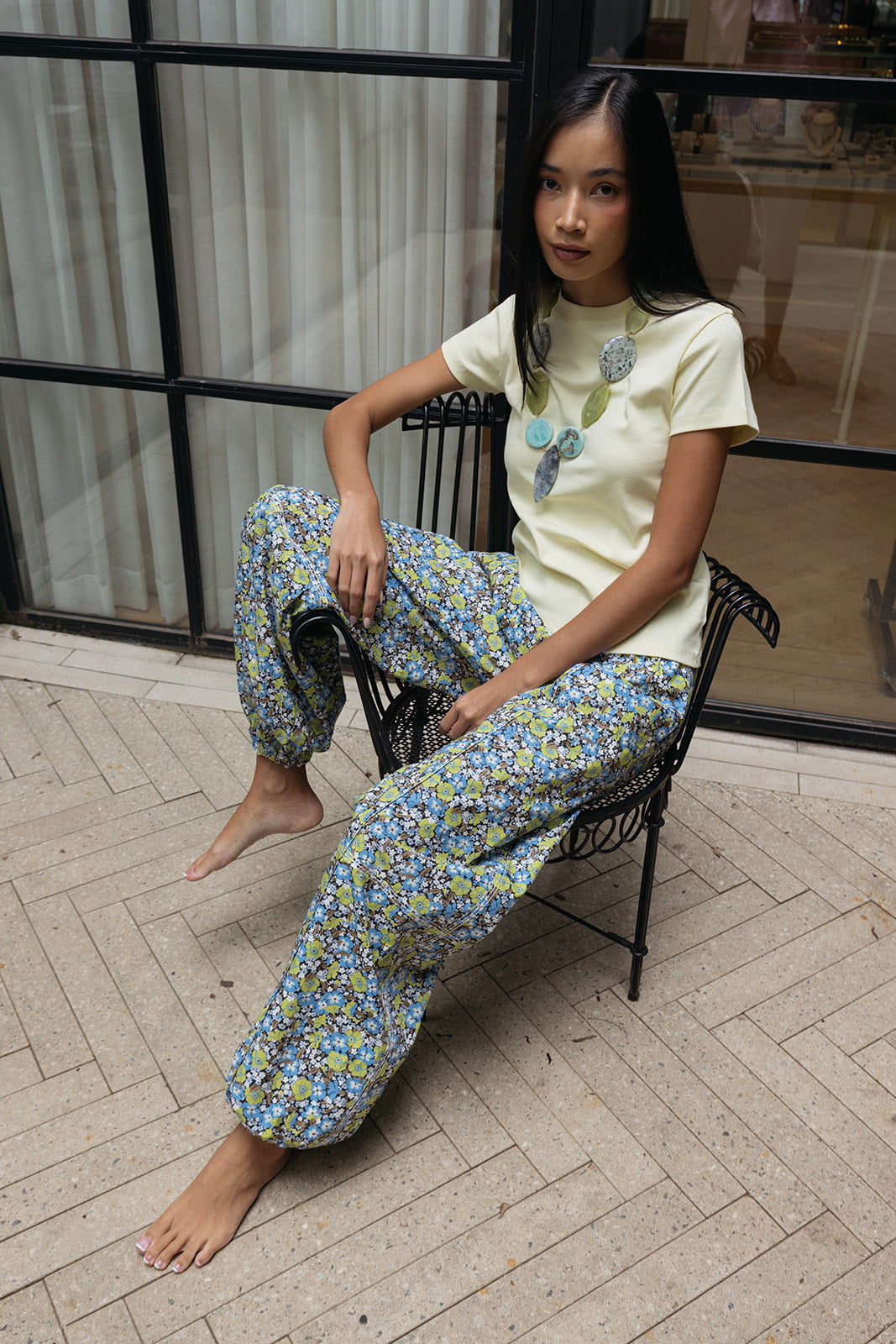 NACKIYÉ | TOPKAPI FLORAL ELASTIC PANTS | WOMEN'S LUXURY DESIGNER CLOTHING, SHOES, HANDBAGS & JEWELRY | CAPITOL CHARLOTTE, NC & BRENTWOOD, CA