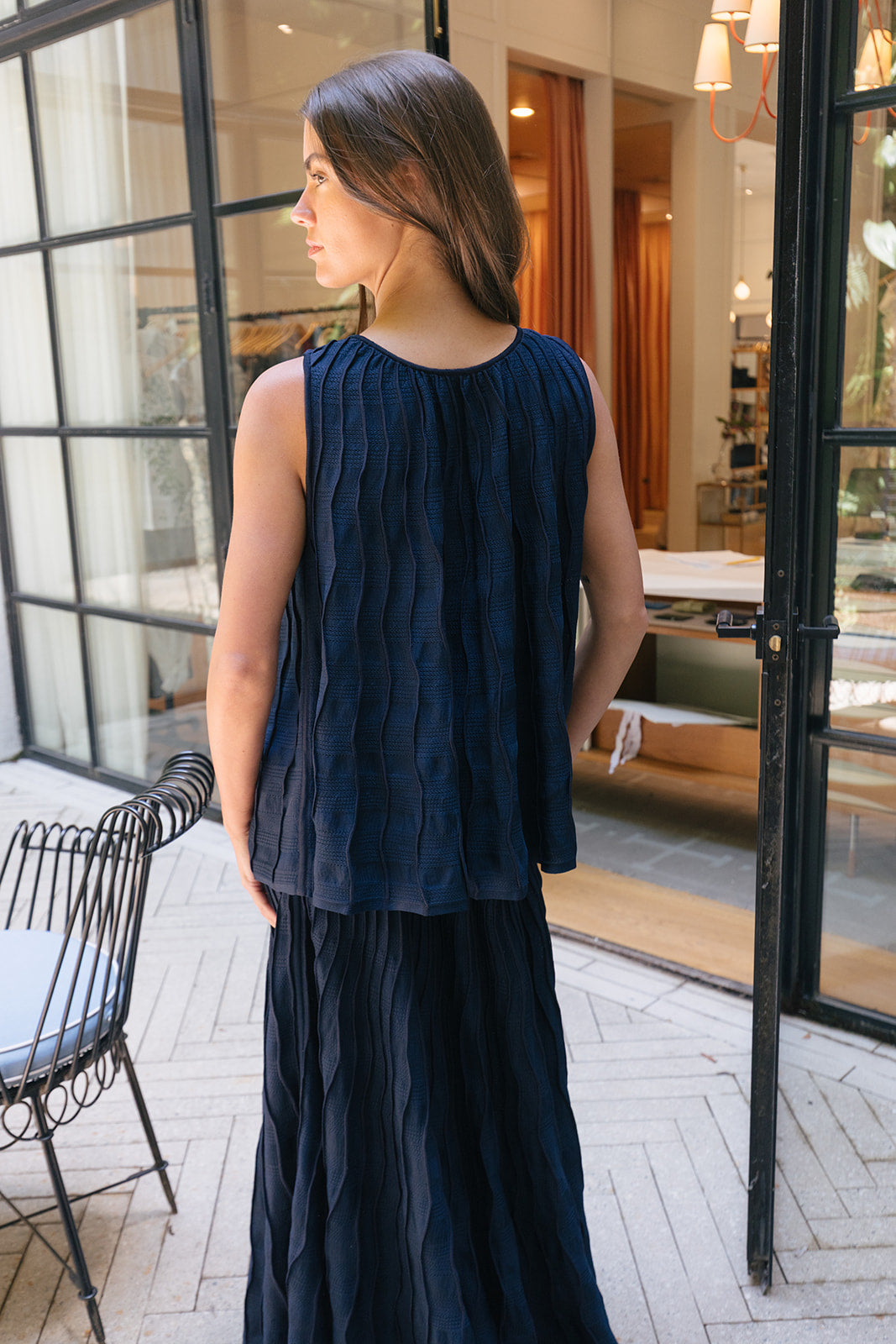 PEPA POMBO | KNIT WEAVE AZUL TOP | WOMEN'S LUXURY DESIGNER CLOTHING, SHOES, HANDBAGS & JEWELRY | CAPITOL CHARLOTTE, NC & BRENTWOOD, CA