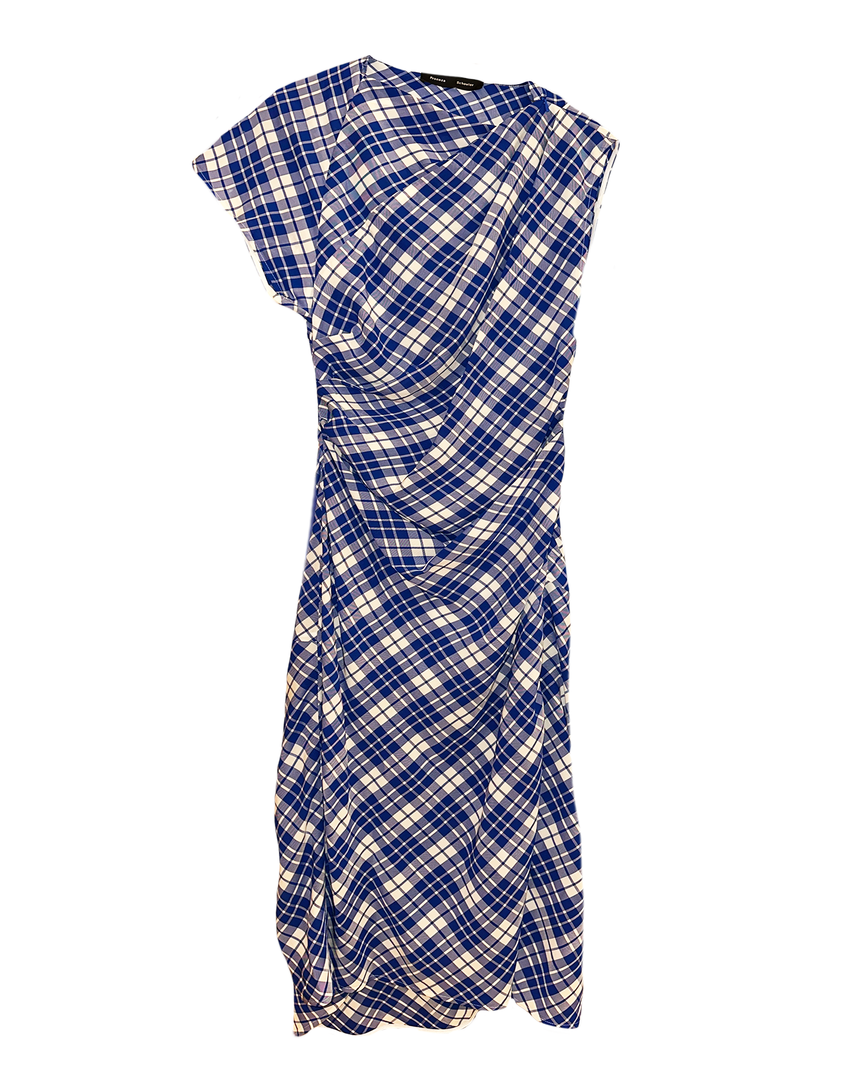 PROENZA SCHOULER | SHORT SLEEVE HALLIE DRESS PLAID