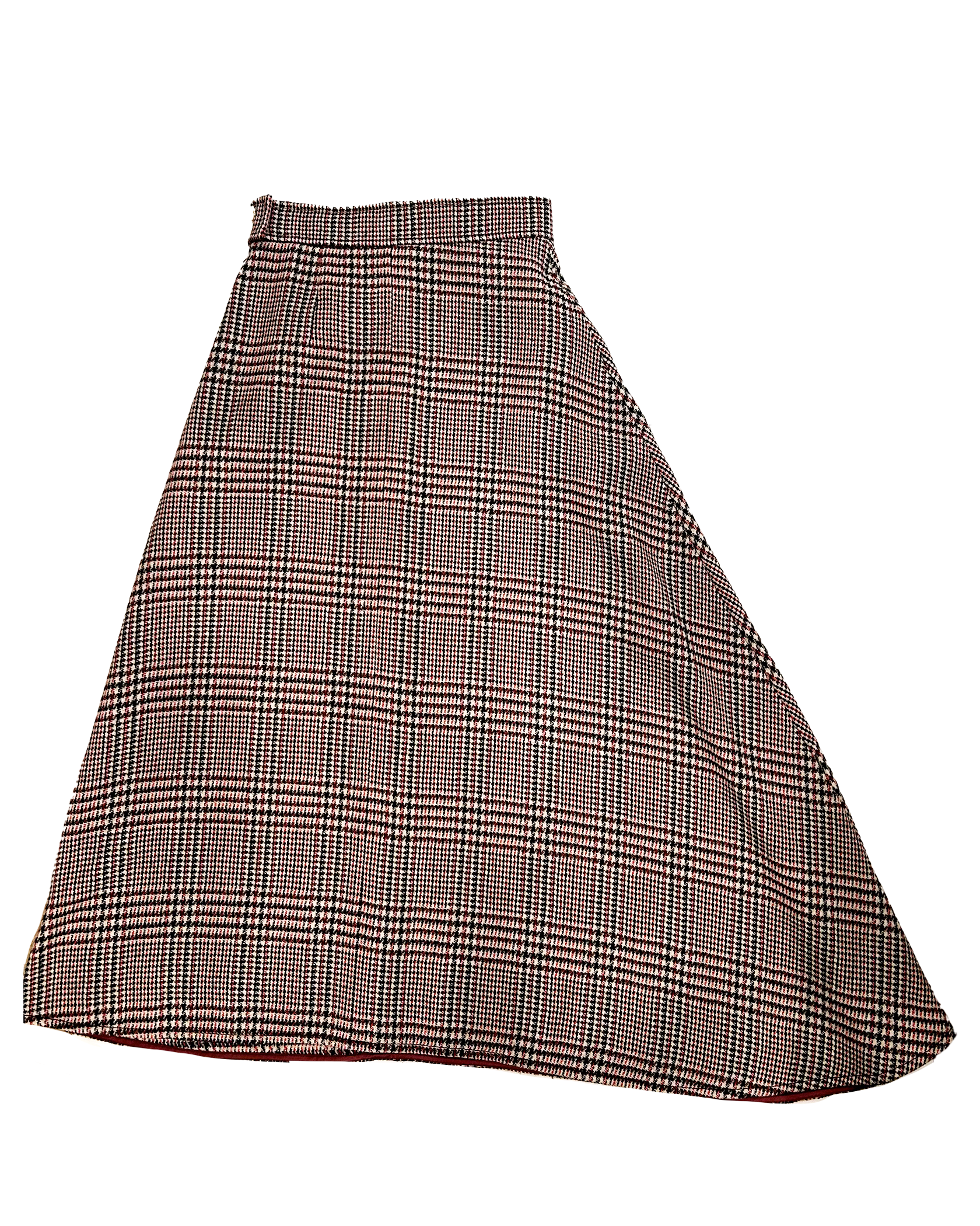 PATOU | ASYMMETRICAL PRINCE OF WALES MIDI SKIRT