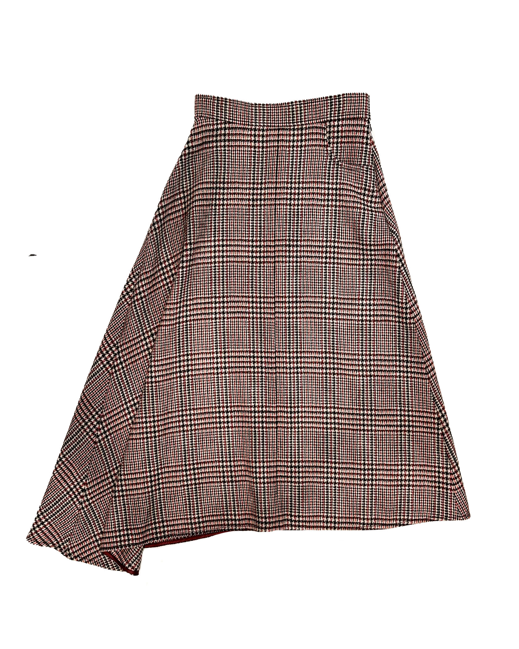 PATOU | ASYMMETRICAL PRINCE OF WALES MIDI SKIRT