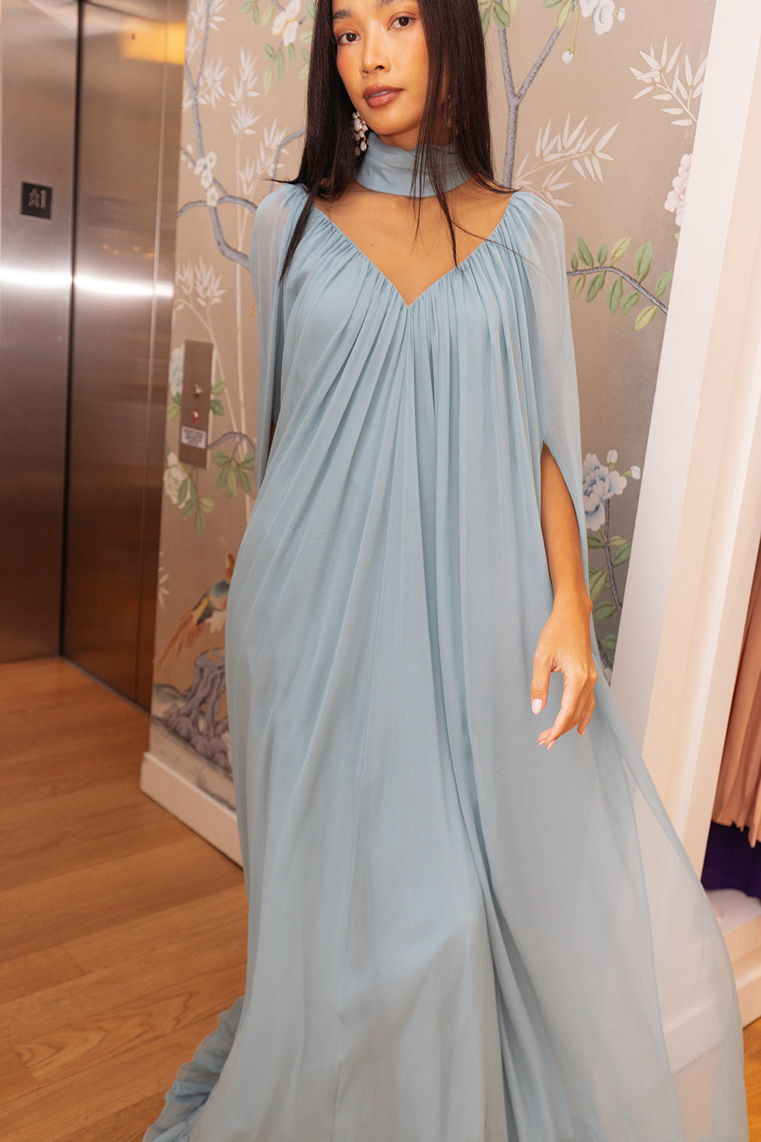 RODARTE | SILK CHIFFON CAPE GOWN | WOMEN'S LUXURY DESIGNER CLOTHING, SHOES, HANDBAGS & JEWELRY | CAPITOL CHARLOTTE, NC & BRENTWOOD, CA