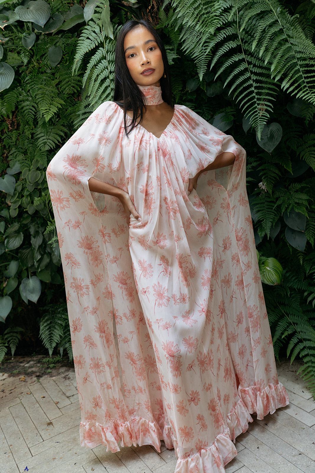 RODARTE | SILF CHIFFON CAPE GOWN | WOMEN'S LUXURY DESIGNER CLOTHING, SHOES, HANDBAGS & JEWELRY | CAPITOL CHARLOTTE, NC & BRENTWOOD, CA