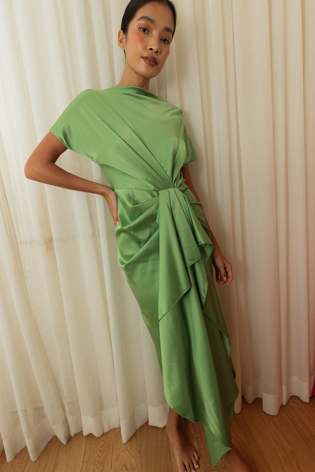 ROKSANDA | DOUBLE SATIN DRAPED ZOA DRESS | WOMEN'S LUXURY DESIGNER CLOTHING, SHOES, HANDBAGS & JEWELRY | CAPITOL CHARLOTTE, NC & BRENTWOOD, CA
