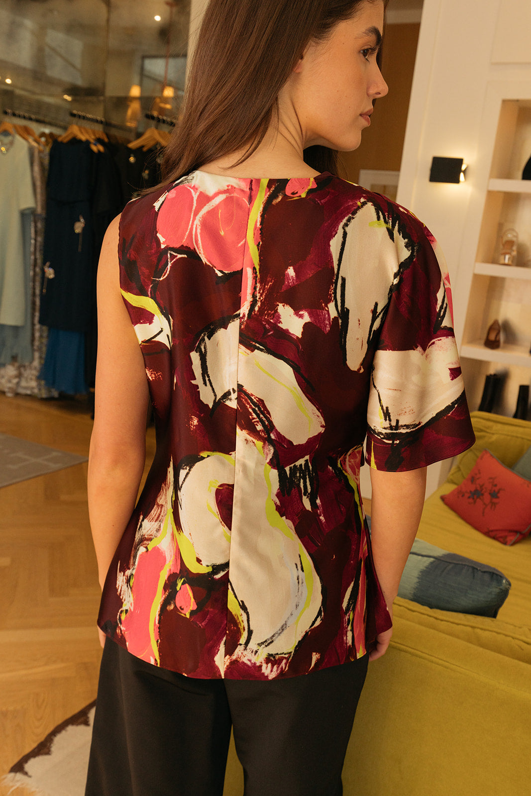 ROKSANDA | PRINTED SATIN NOMI TOP | WOMEN'S LUXURY DESIGNER CLOTHING, SHOES, HANDBAGS & JEWELRY | CAPITOL CHARLOTTE, NC & BRENTWOOD, CA