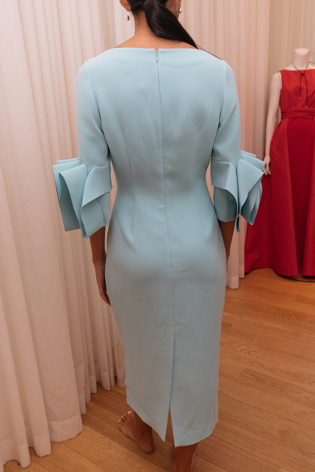 ROKSANDA | 3/4 SLV CREPE ERYL MIDI DRESS | WOMEN'S LUXURY DESIGNER CLOTHING, SHOES, HANDBAGS & JEWELRY | CAPITOL CHARLOTTE, NC & BRENTWOOD, CA