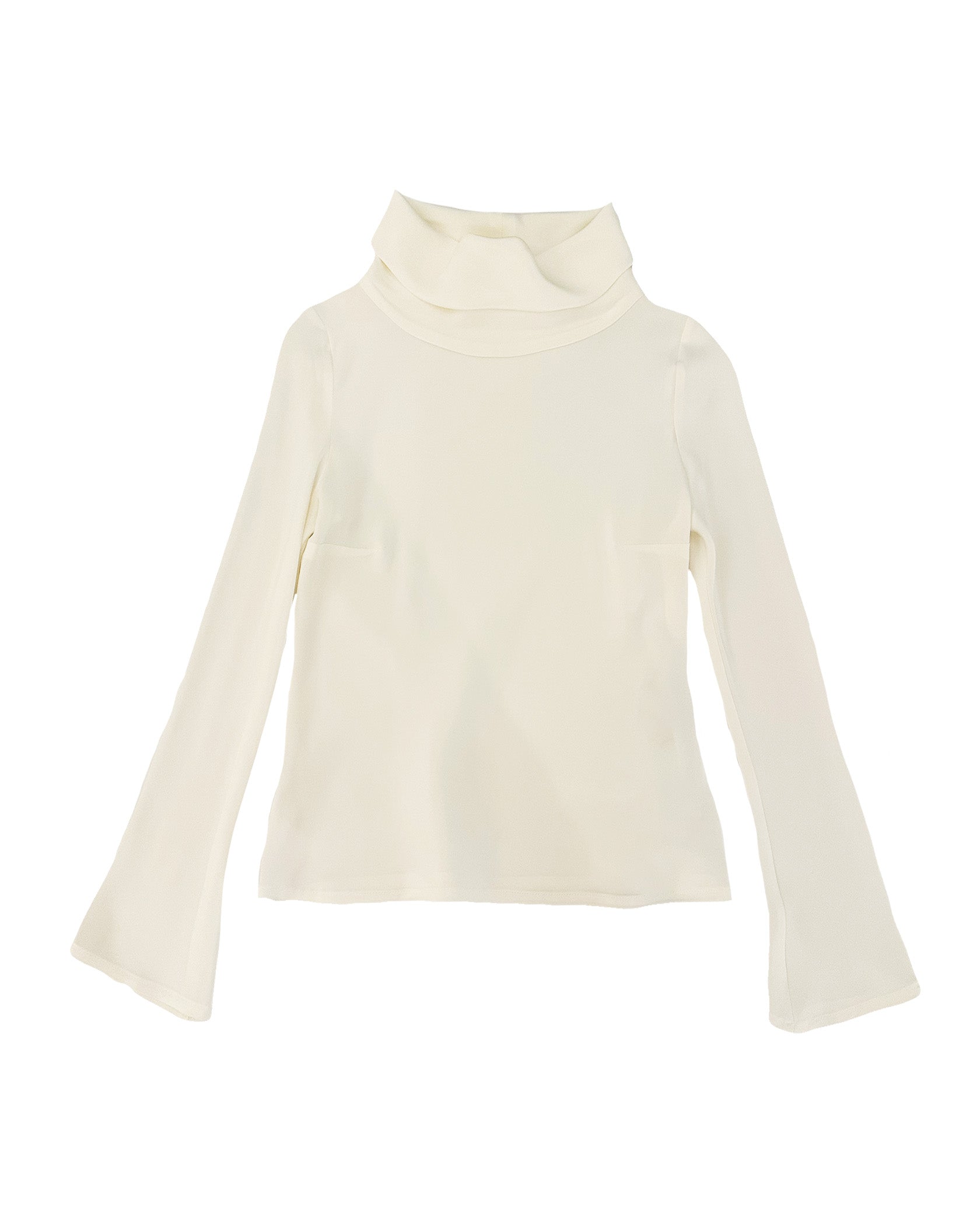 STEPHAN JANSON | LONG SLEEVE HIGH NECK SILK ROLL BLOUSE