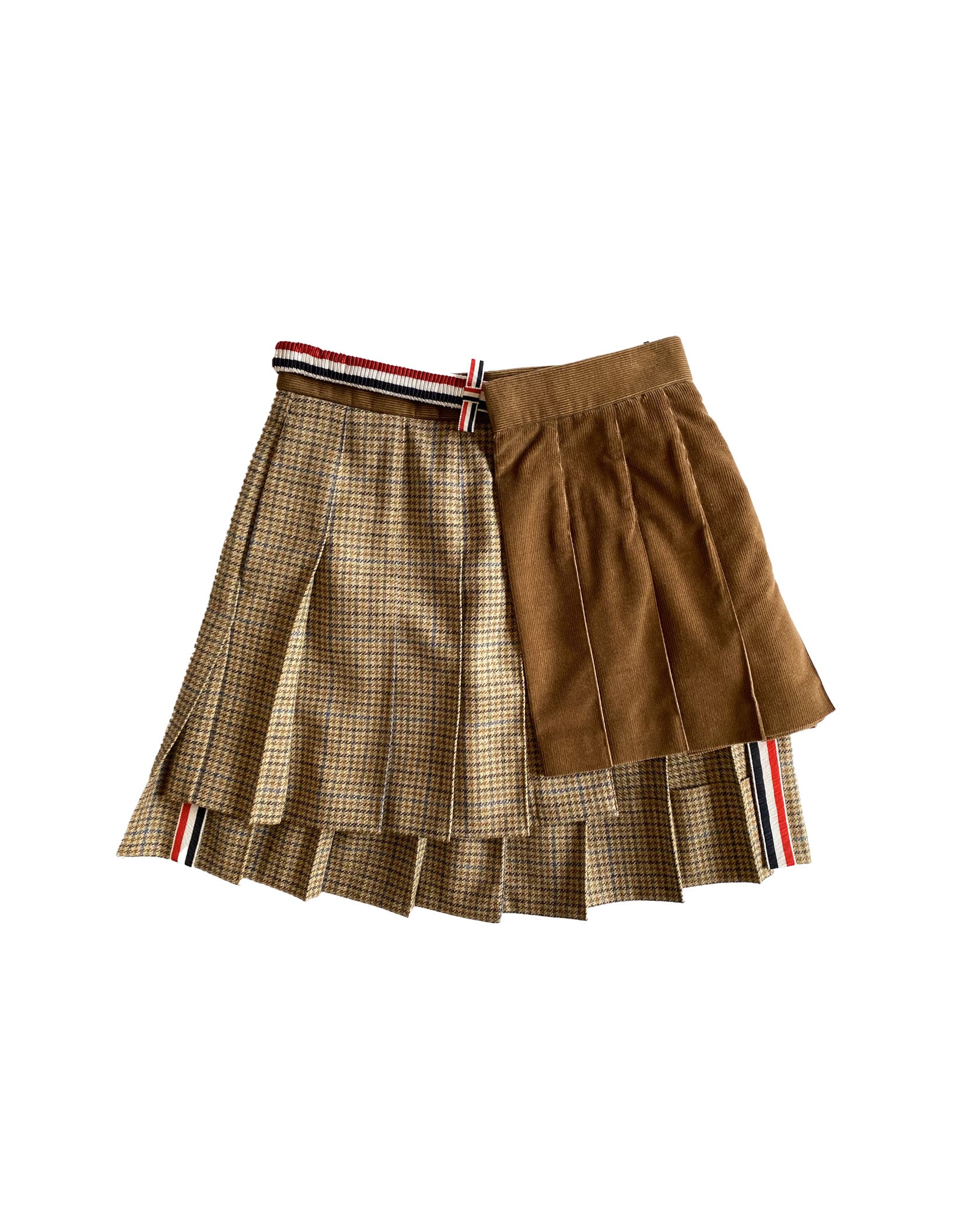 THOM BROWNE | WRAP CORDUROY MINI SKIRT
